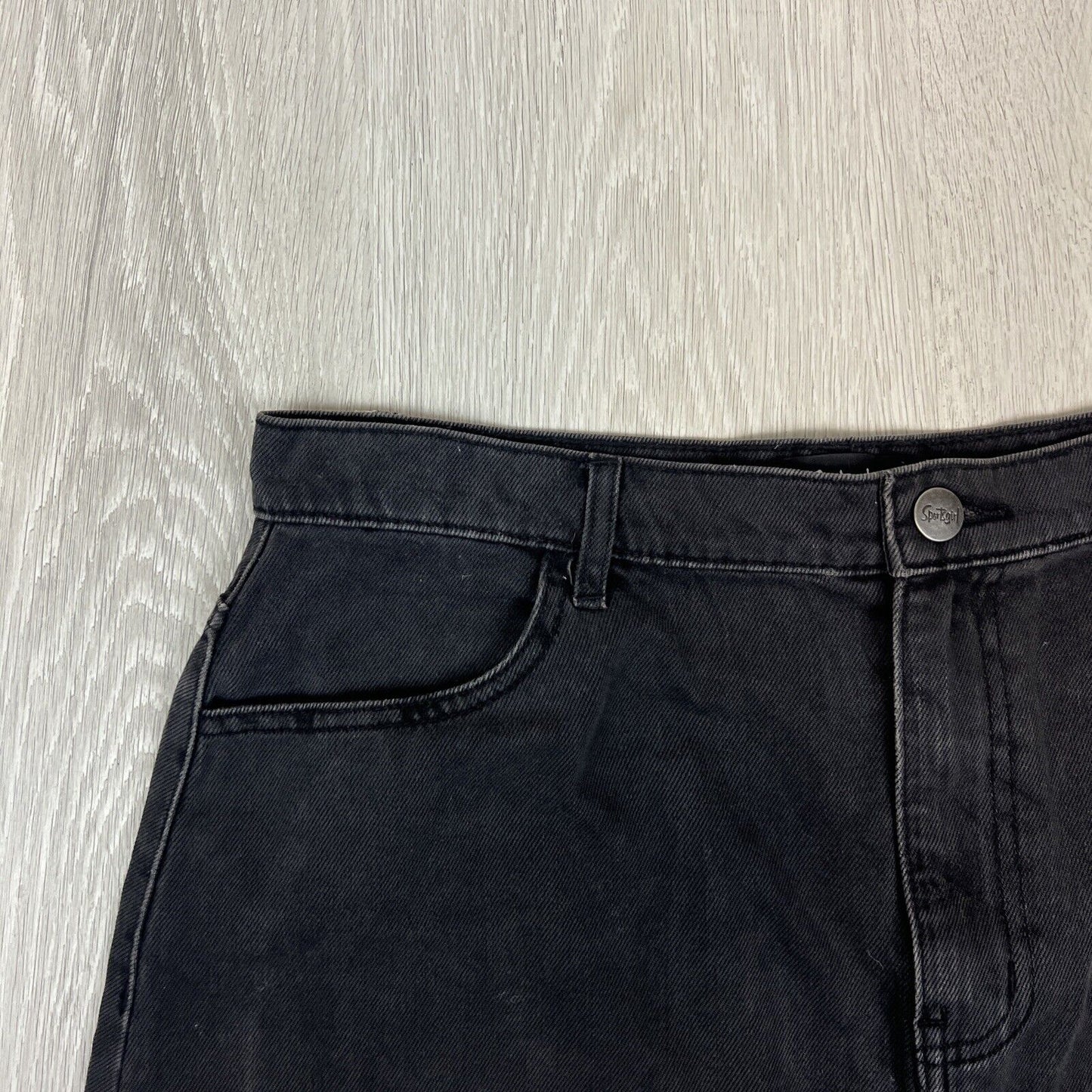 Sportsgirl Womens Black Denim Mini Skirt Size 14