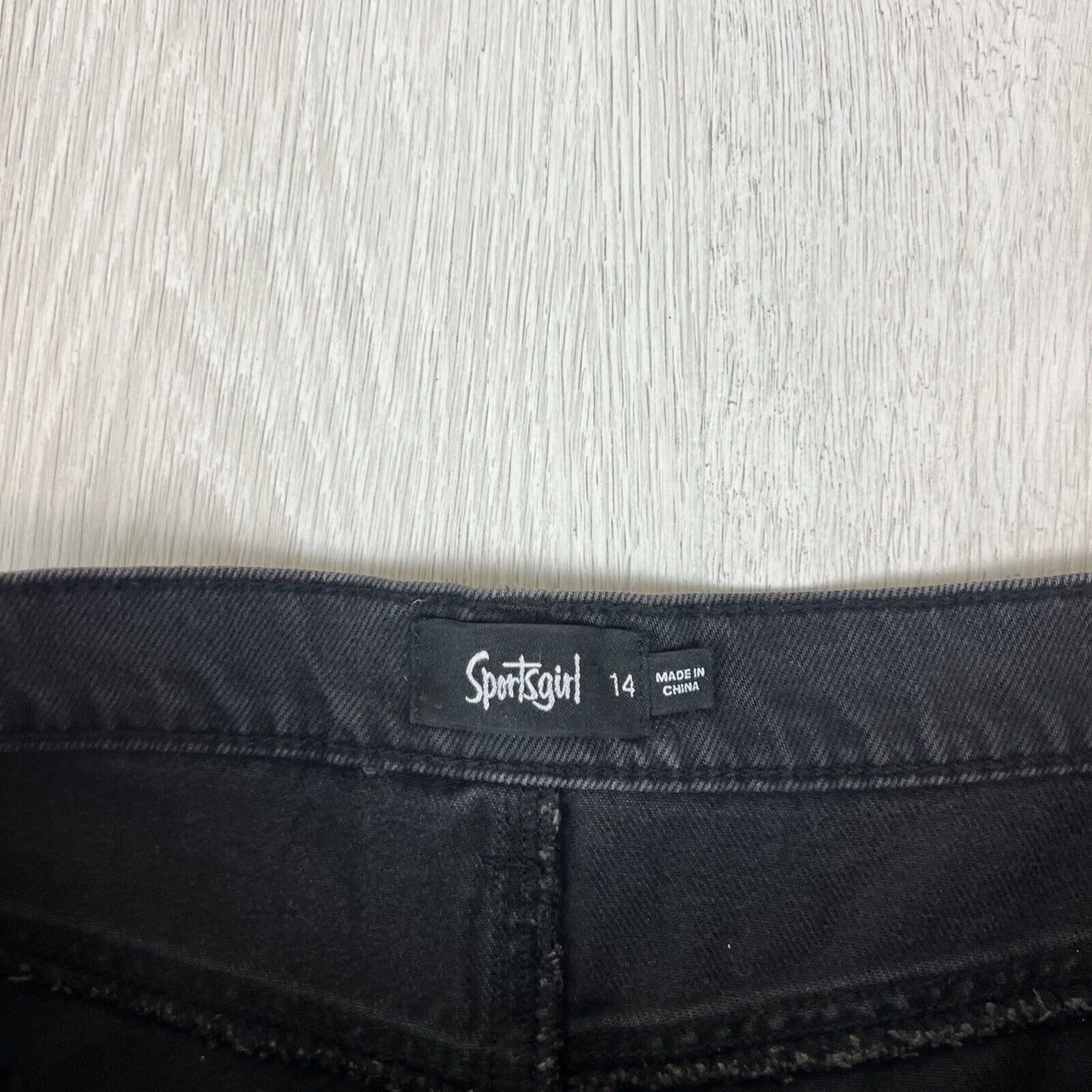 Sportsgirl Womens Black Denim Mini Skirt Size 14