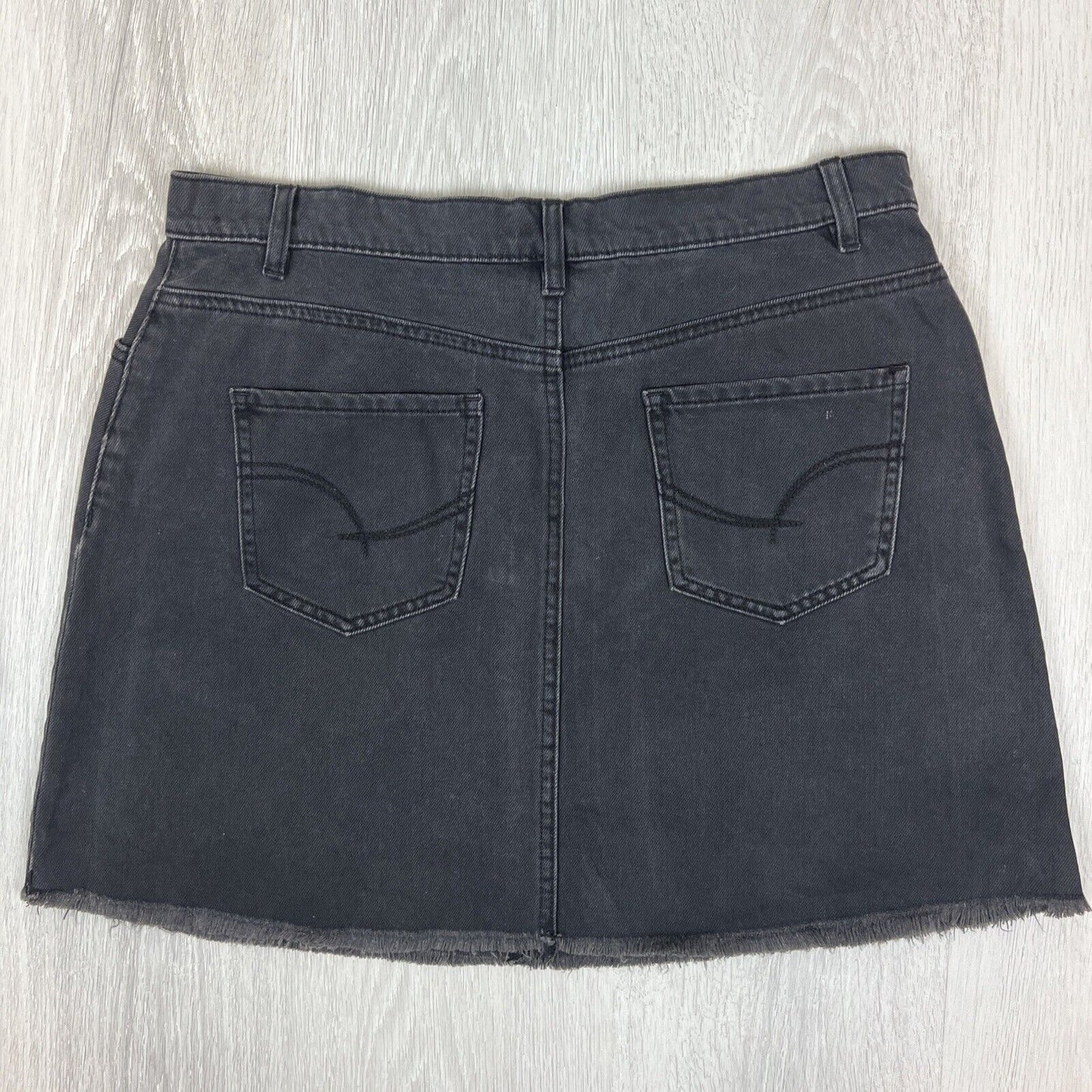 Sportsgirl Womens Black Denim Mini Skirt Size 14