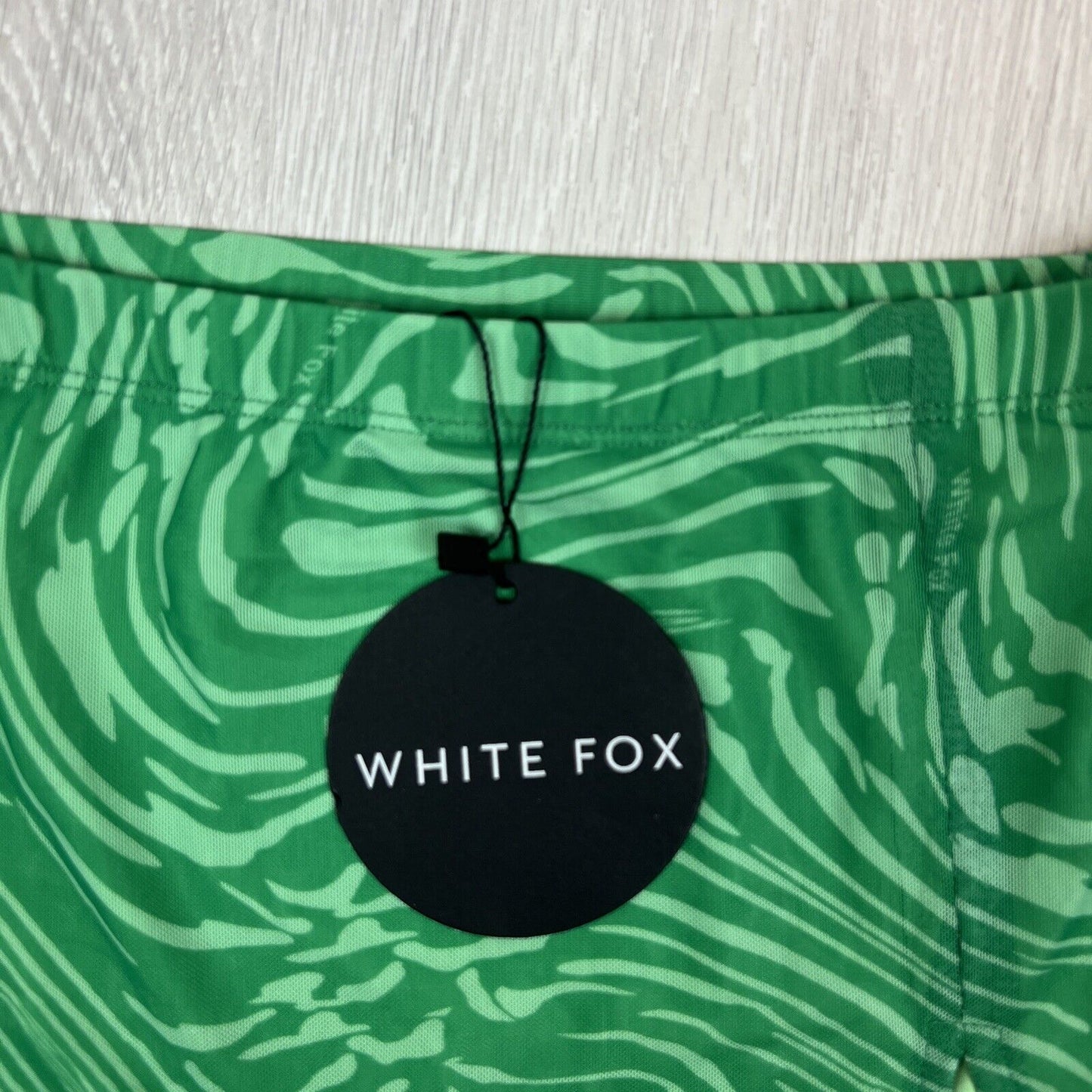 White Fox Womens Times Like This Mesh Mini Skirt Green Swirl Size XS (New)