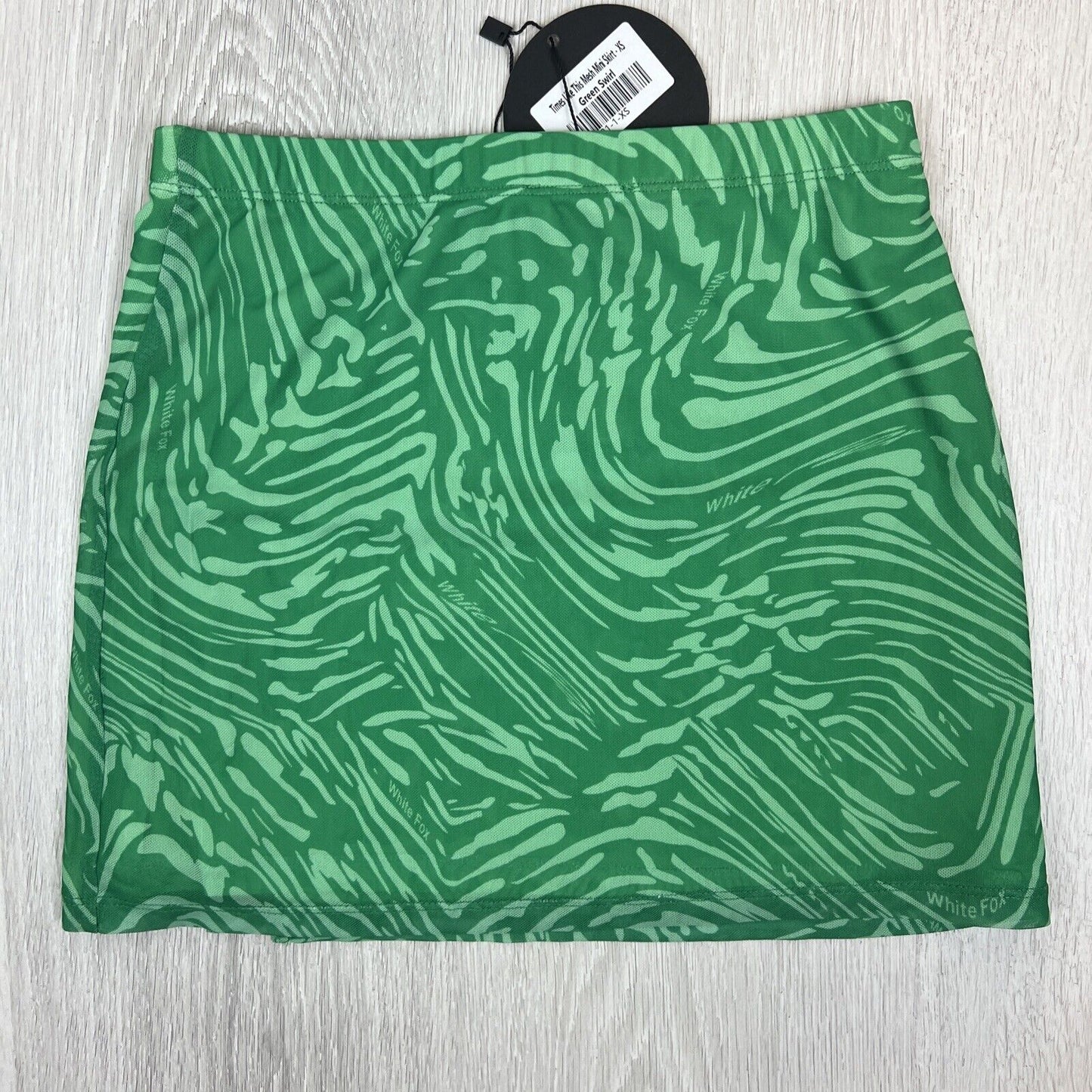 White Fox Womens Times Like This Mesh Mini Skirt Green Swirl Size XS (New)