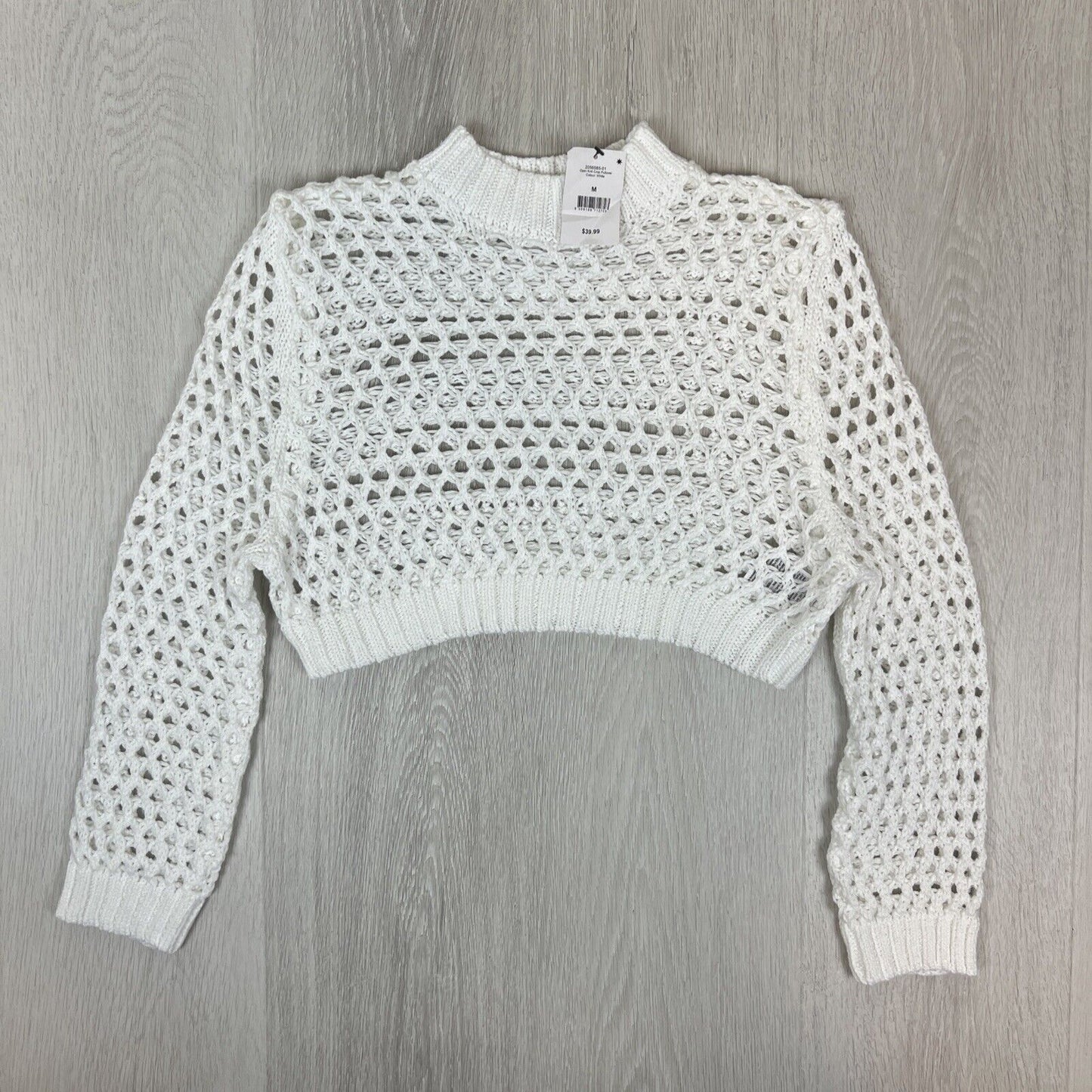Cotton On Womens Open Knit Cropped Pullover Sweatshirt Jumper Size M (New)