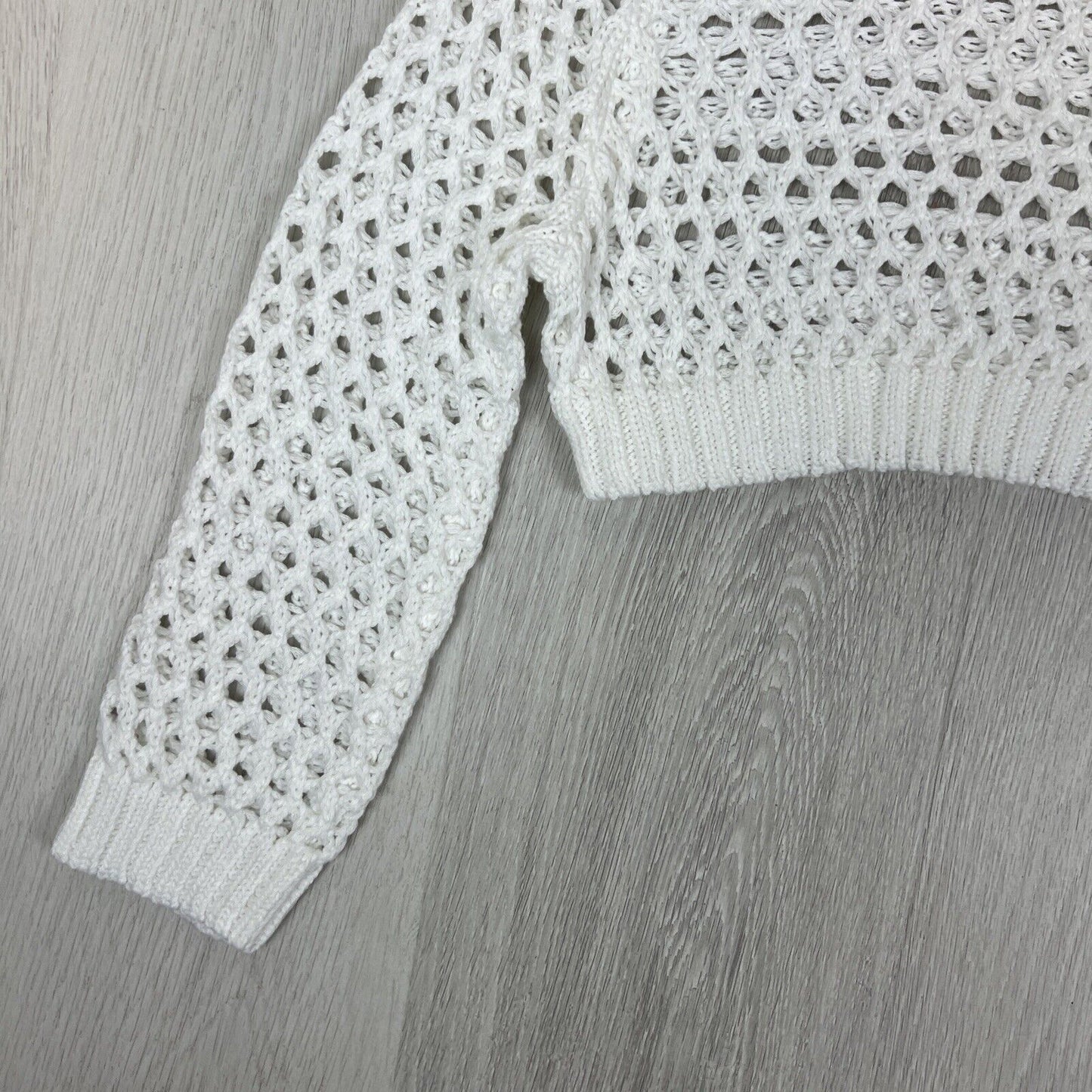 Cotton On Womens Open Knit Cropped Pullover Sweatshirt Jumper Size M (New)