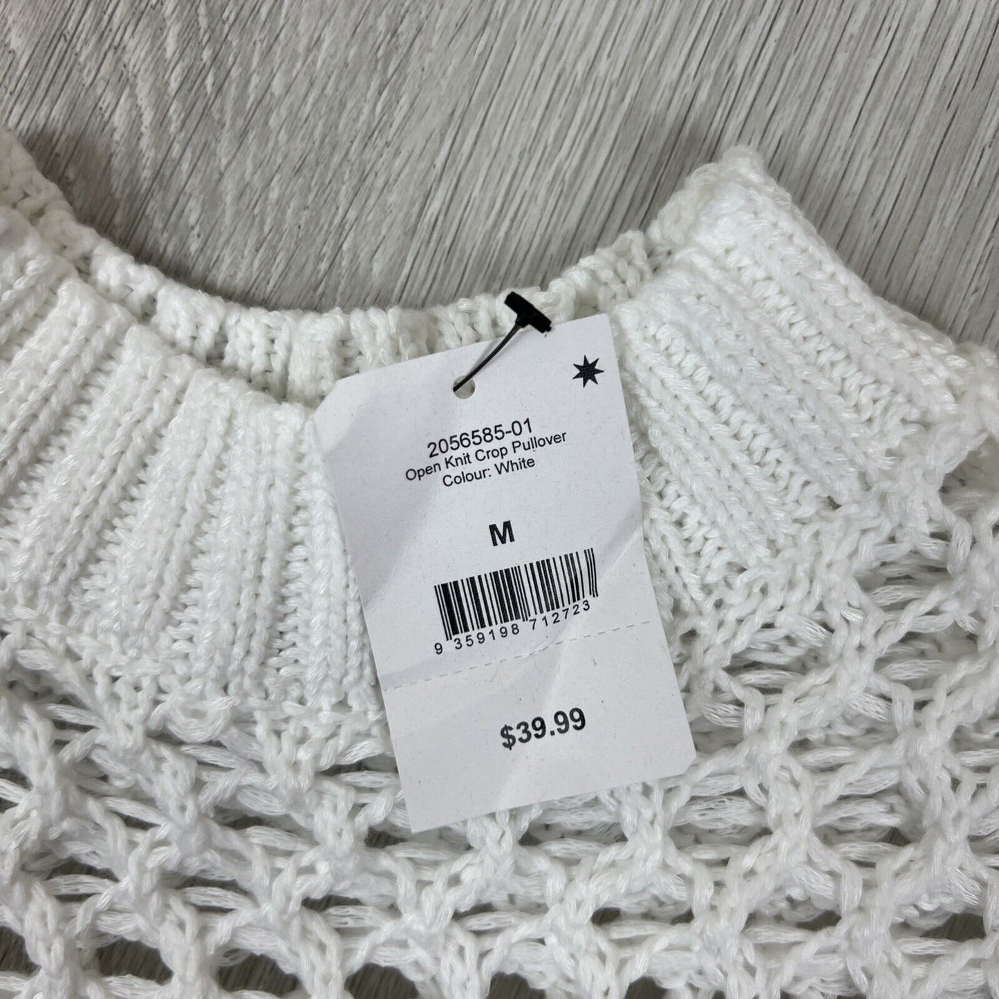 Cotton On Womens Open Knit Cropped Pullover Sweatshirt Jumper Size M (New)