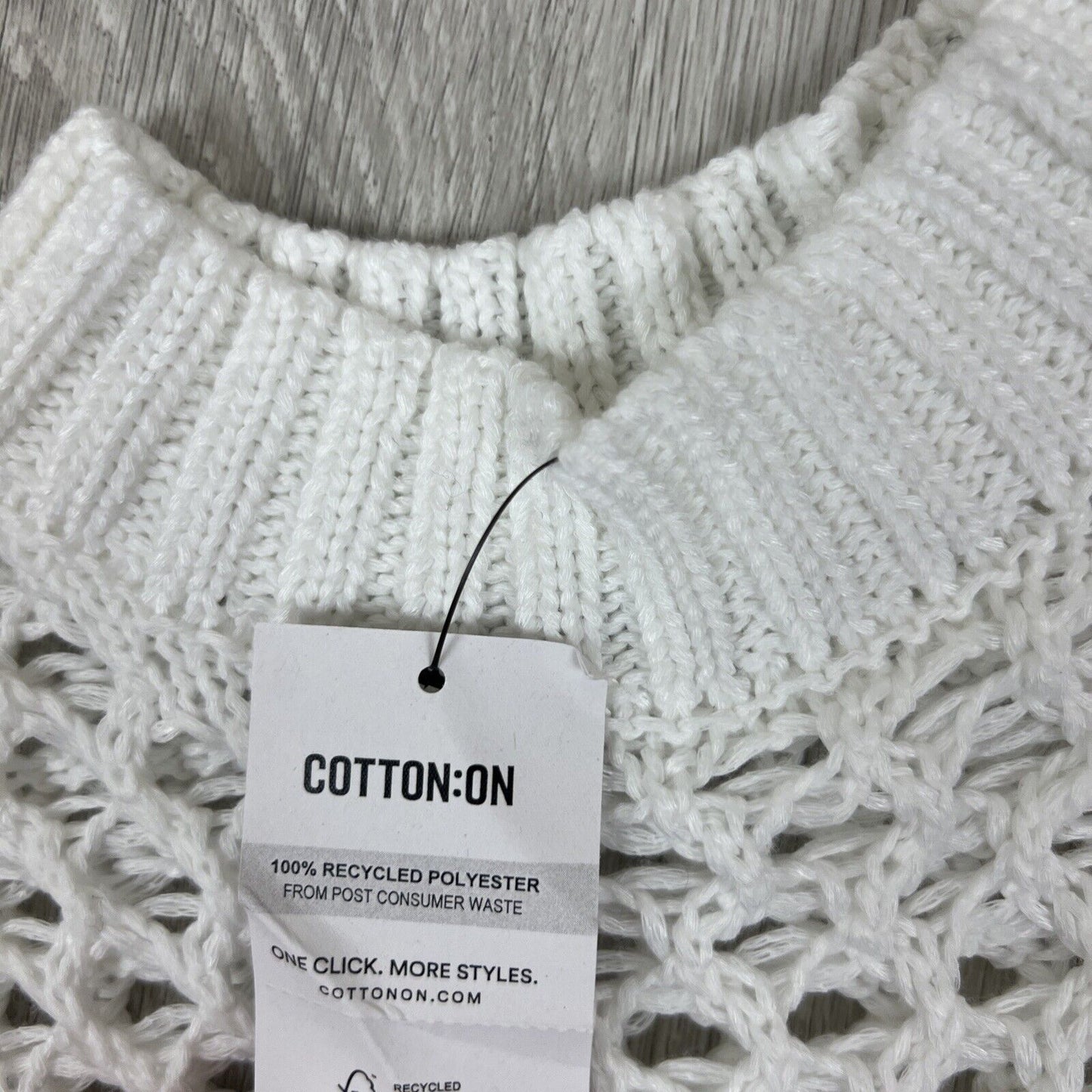 Cotton On Womens Open Knit Cropped Pullover Sweatshirt Jumper Size M (New)