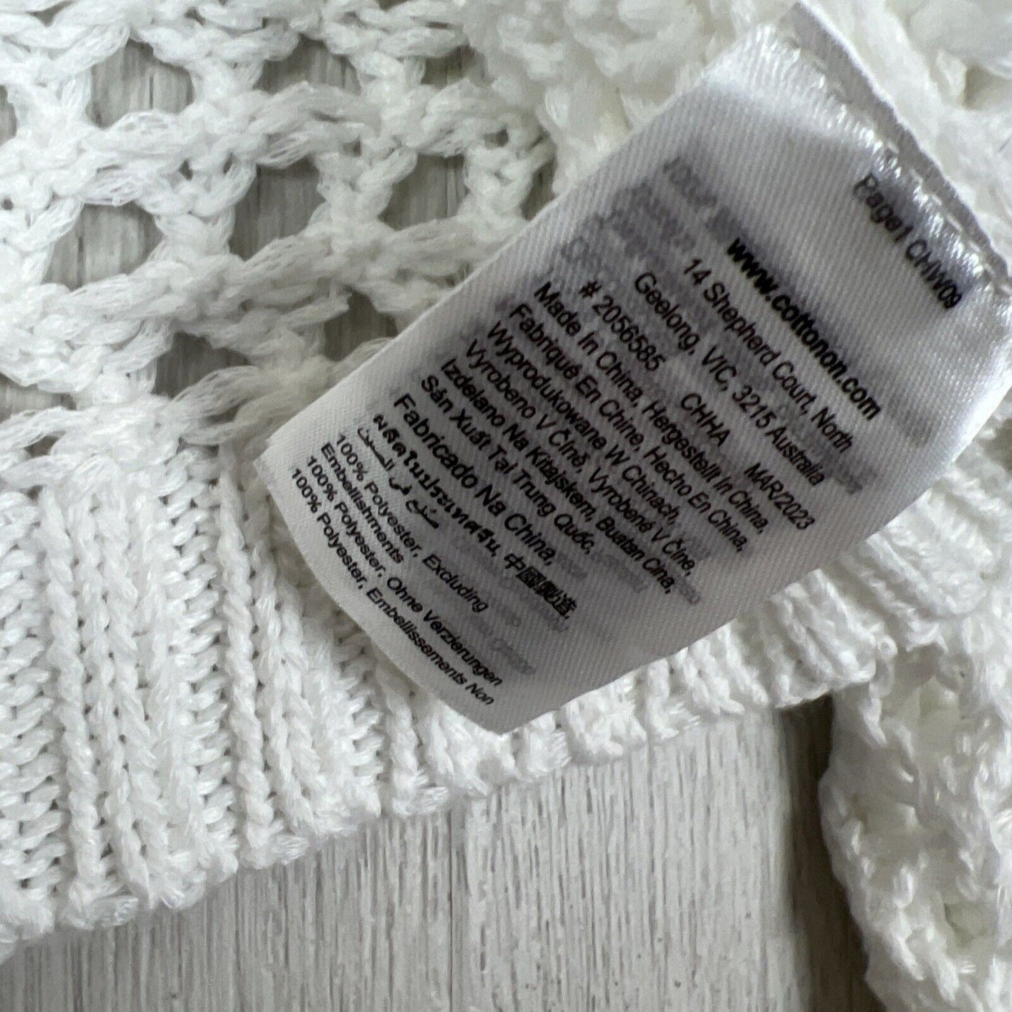 Cotton On Womens Open Knit Cropped Pullover Sweatshirt Jumper Size M (New)