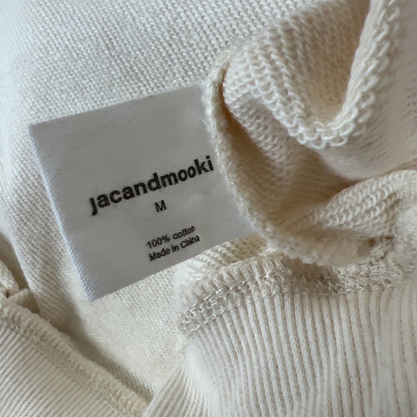 Jacandmooki Womens Essential Crop Sweatshirt Jumper in Butter Cream Size Medium