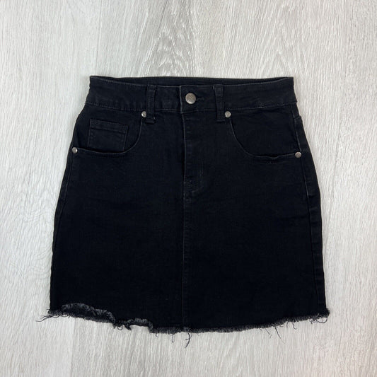 Refuge Womens Black Denim Mini Skirt Size 7