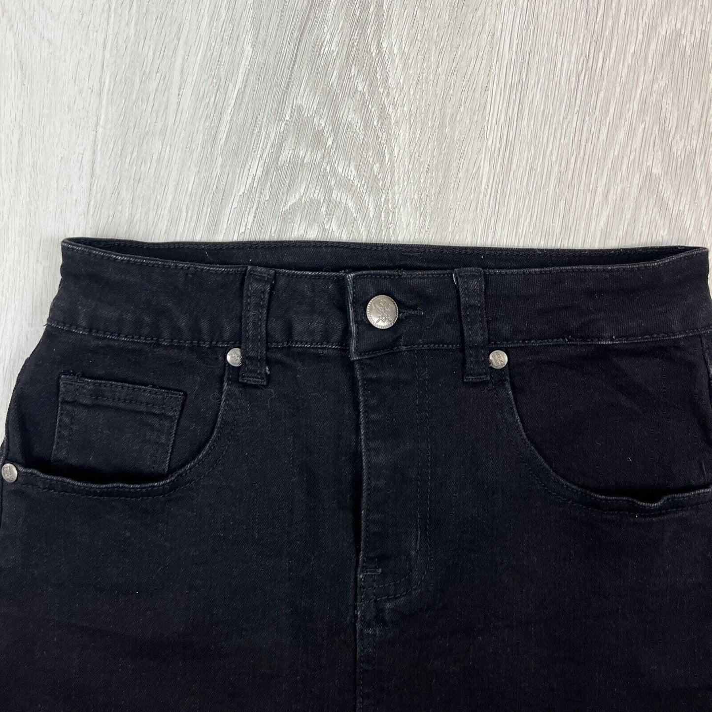 Refuge Womens Black Denim Mini Skirt Size 7