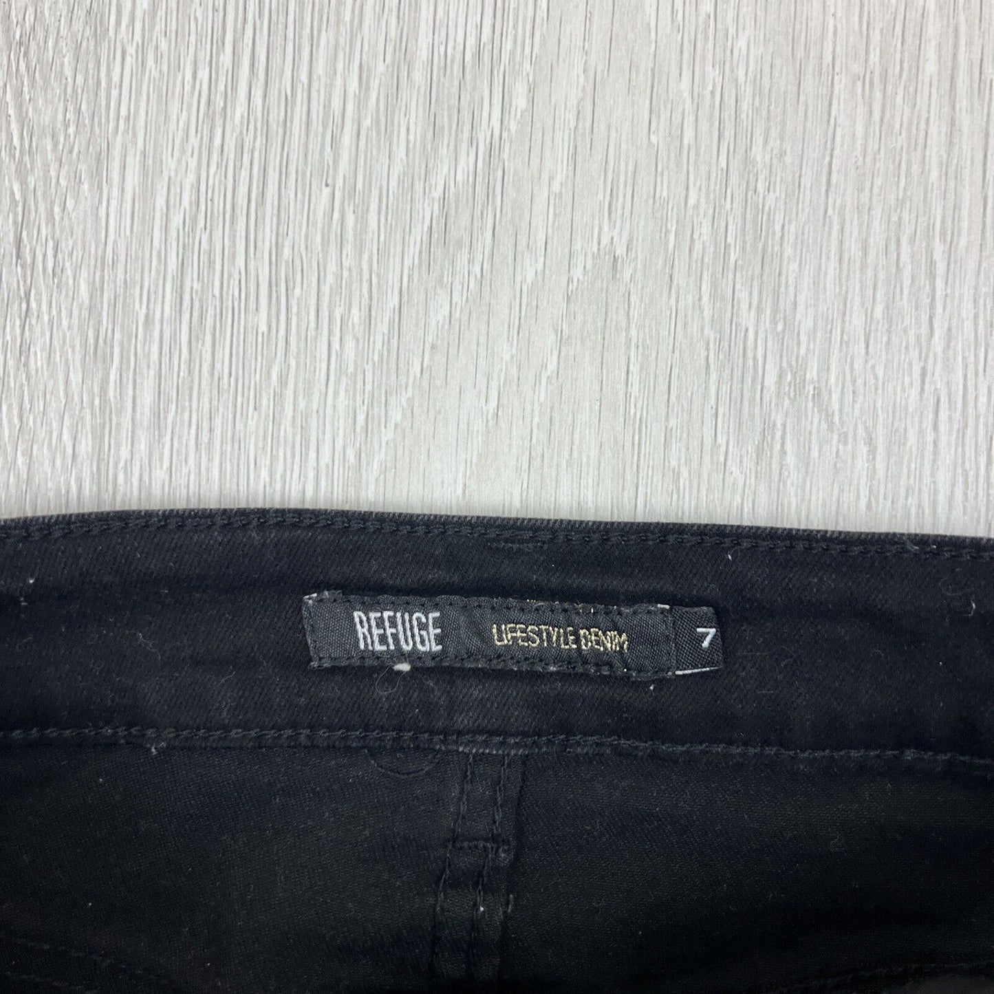 Refuge Womens Black Denim Mini Skirt Size 7