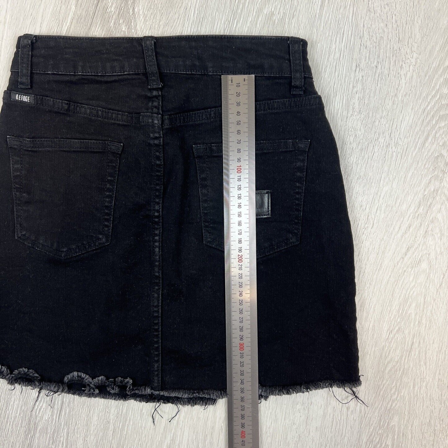 Refuge Womens Black Denim Mini Skirt Size 7