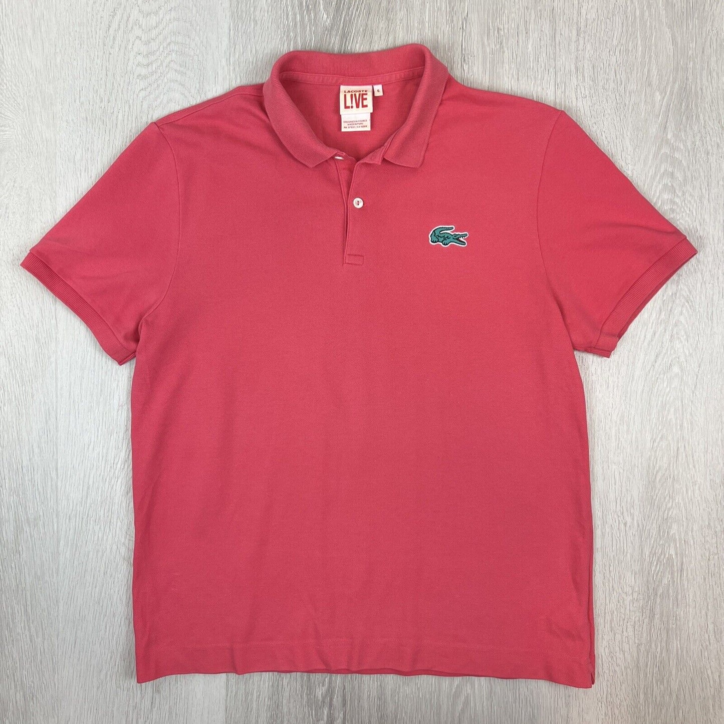 Lacoste Live Mens Pink Polo Shirt Size 6 (Measures like an M/L approx)