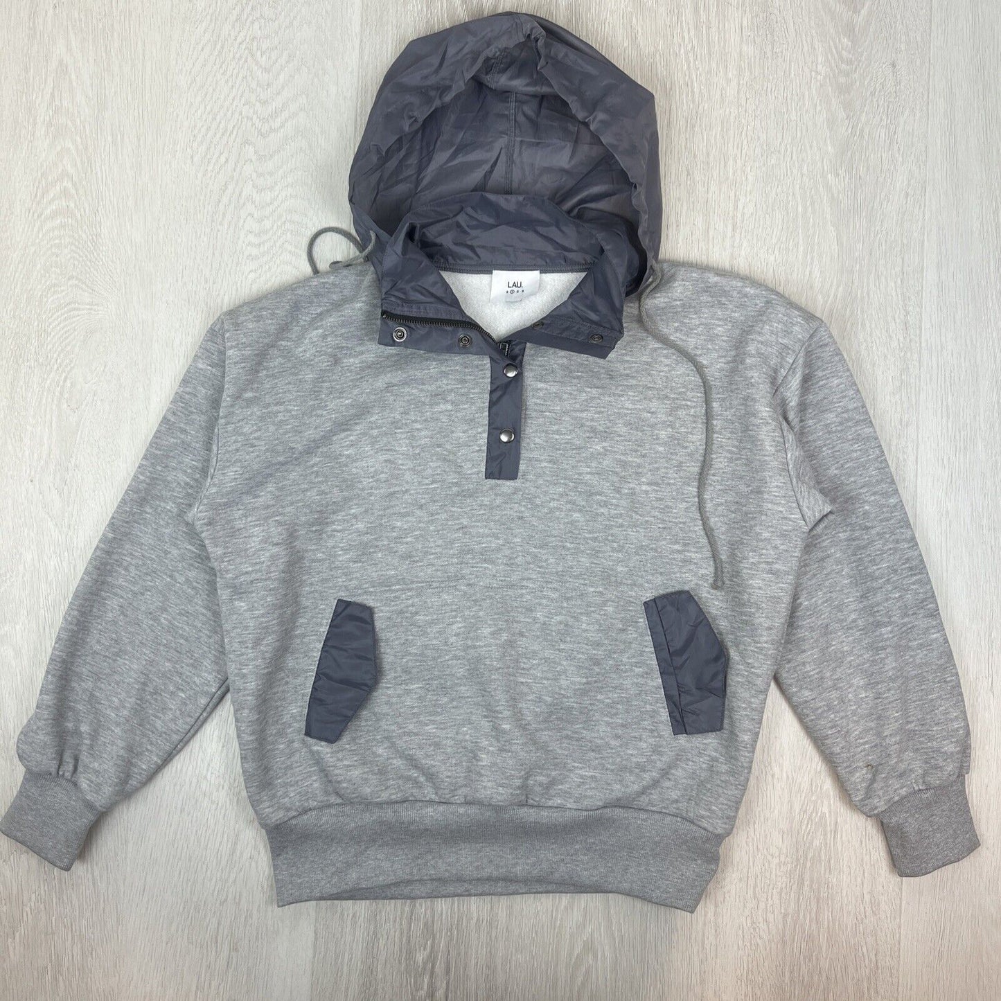 LAU Womens Grey Hoodie Sweatshirt Size 1