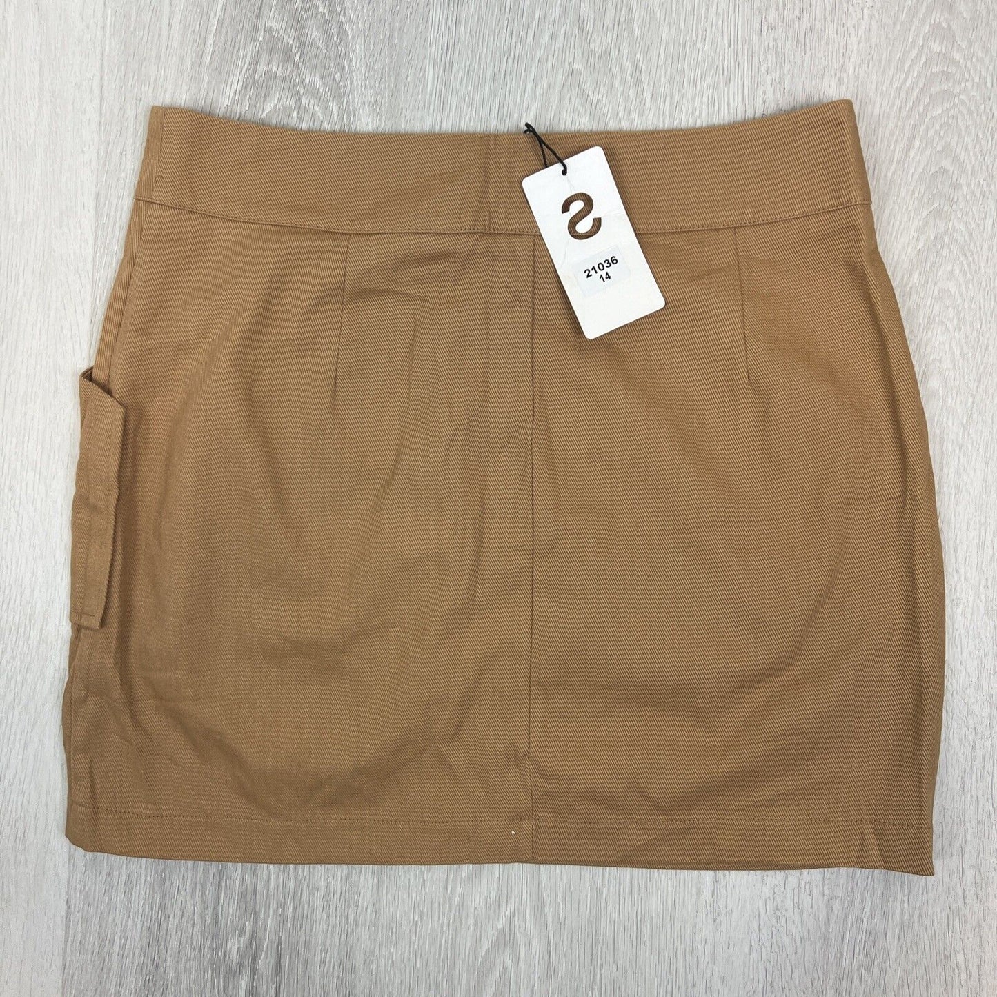 Sassy Hills Fashion Womens Brown Straight Mini Skirt Size 14 (New with fade)