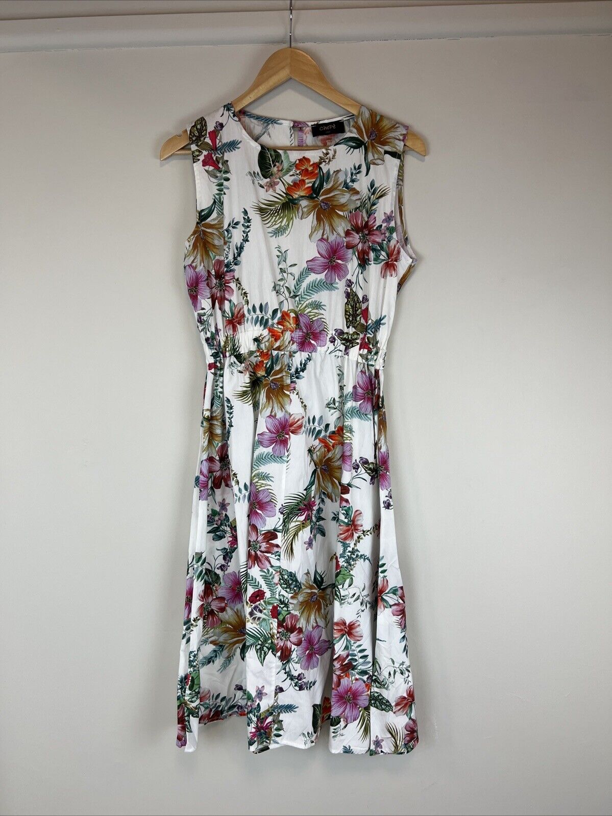 Chepe Italy Womens Cotton Floral Midi Dress Size Medium Shire Thrift