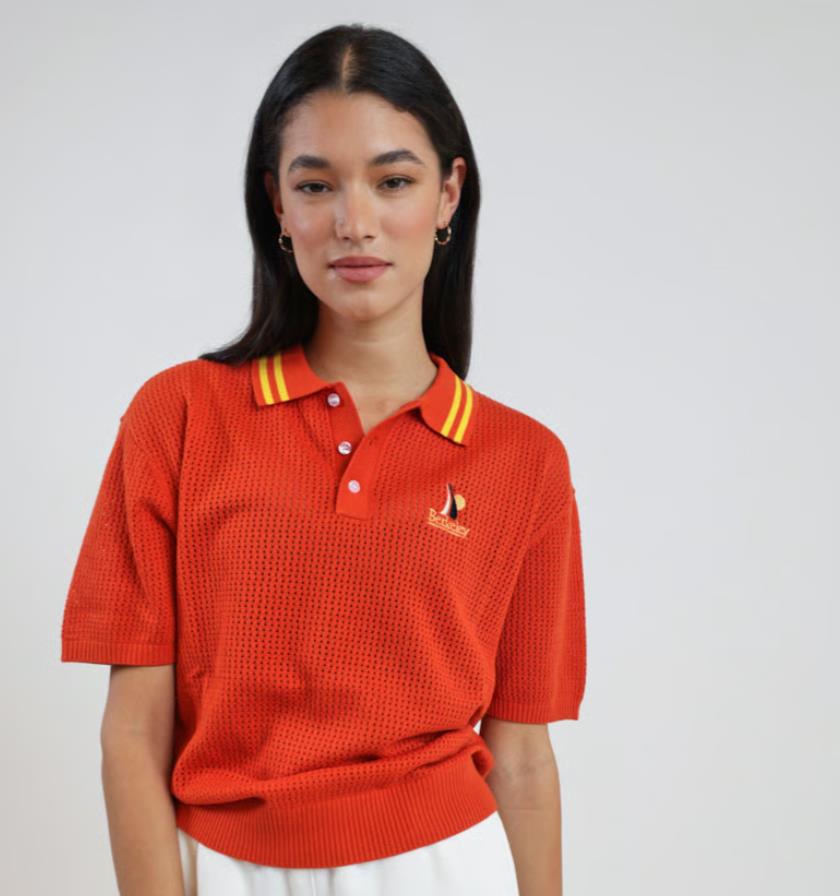 The New Establishment x Berkley University Womens Knitted Polo Shirt Size Small