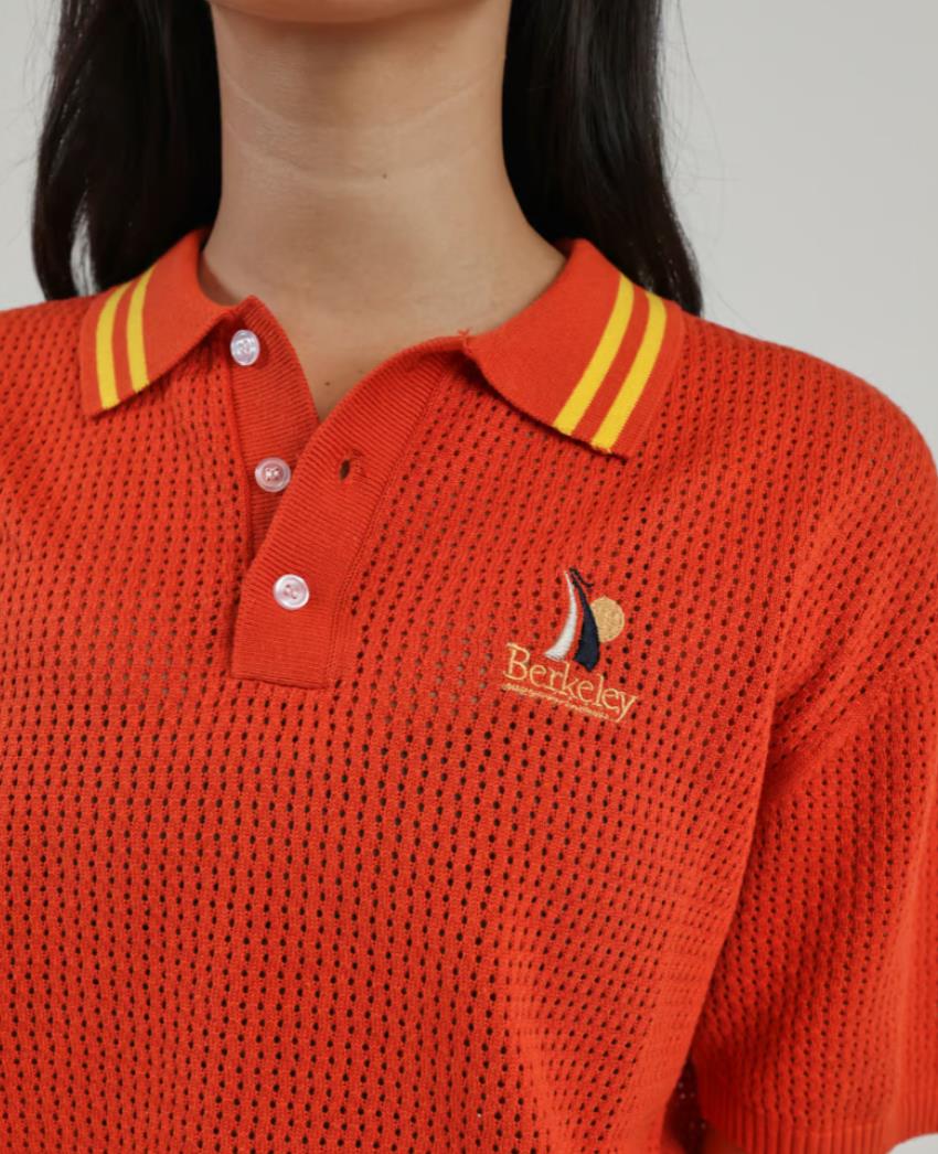 The New Establishment x Berkley University Womens Knitted Polo Shirt Size Small