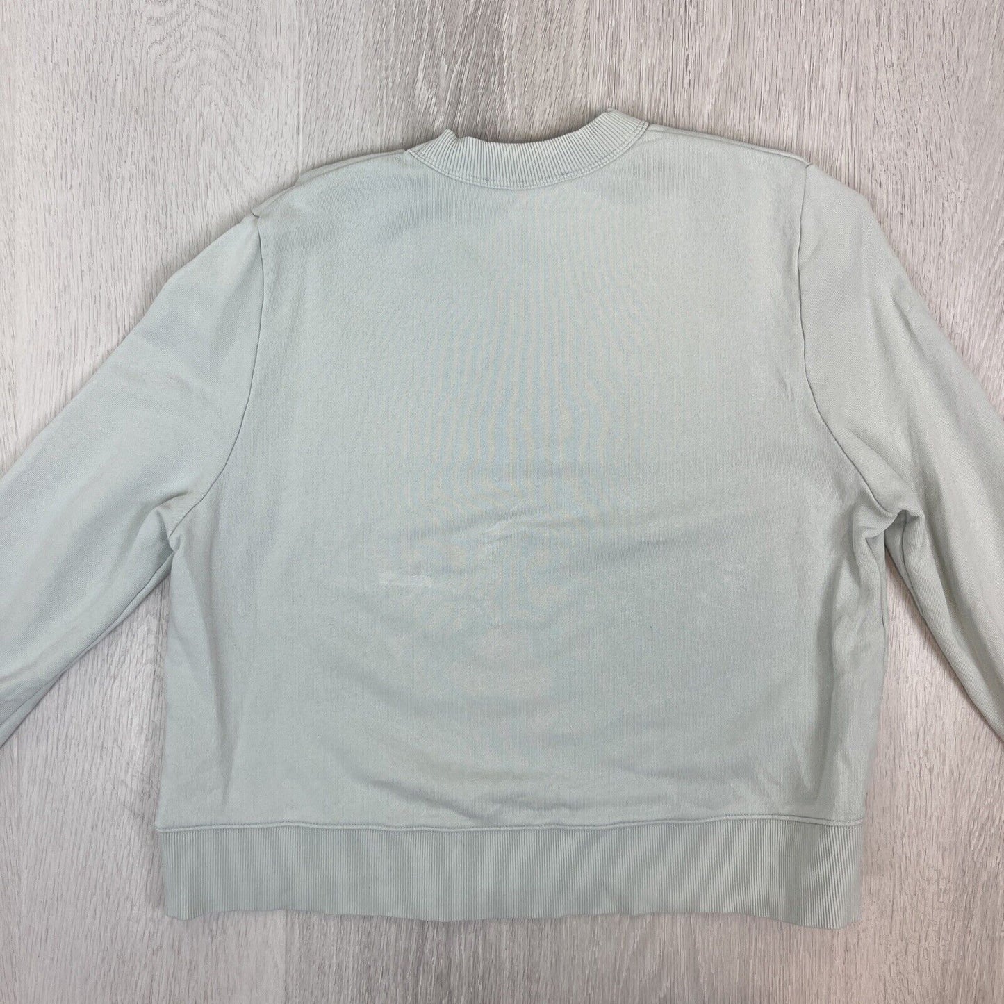 Camilla & Marc Womens James Logo Crew Mist Blue Pullover Jumper Size 8 AU