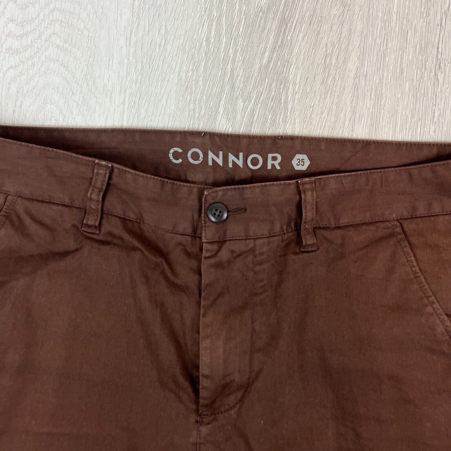 Connor Mens Borwn Chino Shorts Size 35