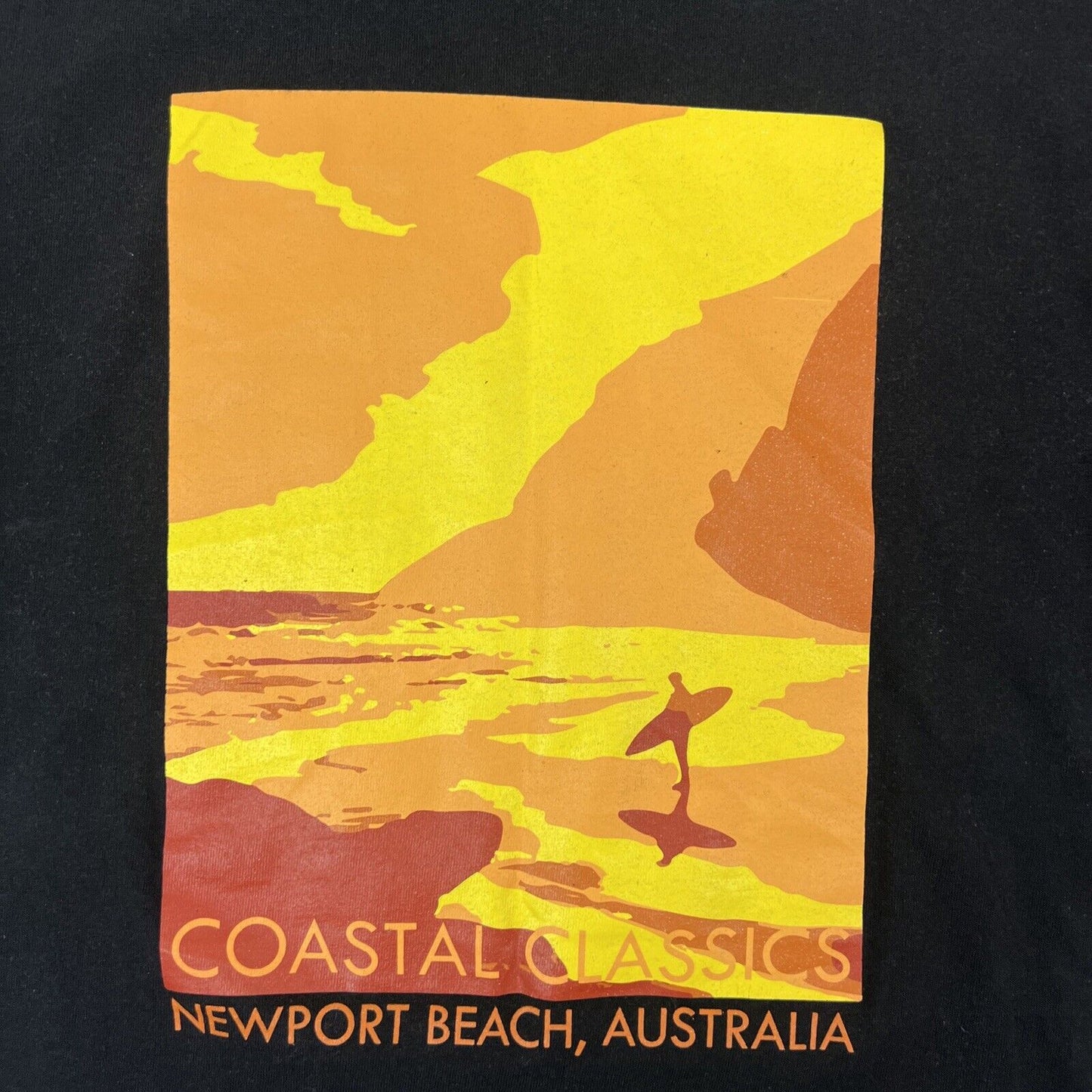 Coastal Classics, Newport Beach Australia Mens Black T-shirt Size Small