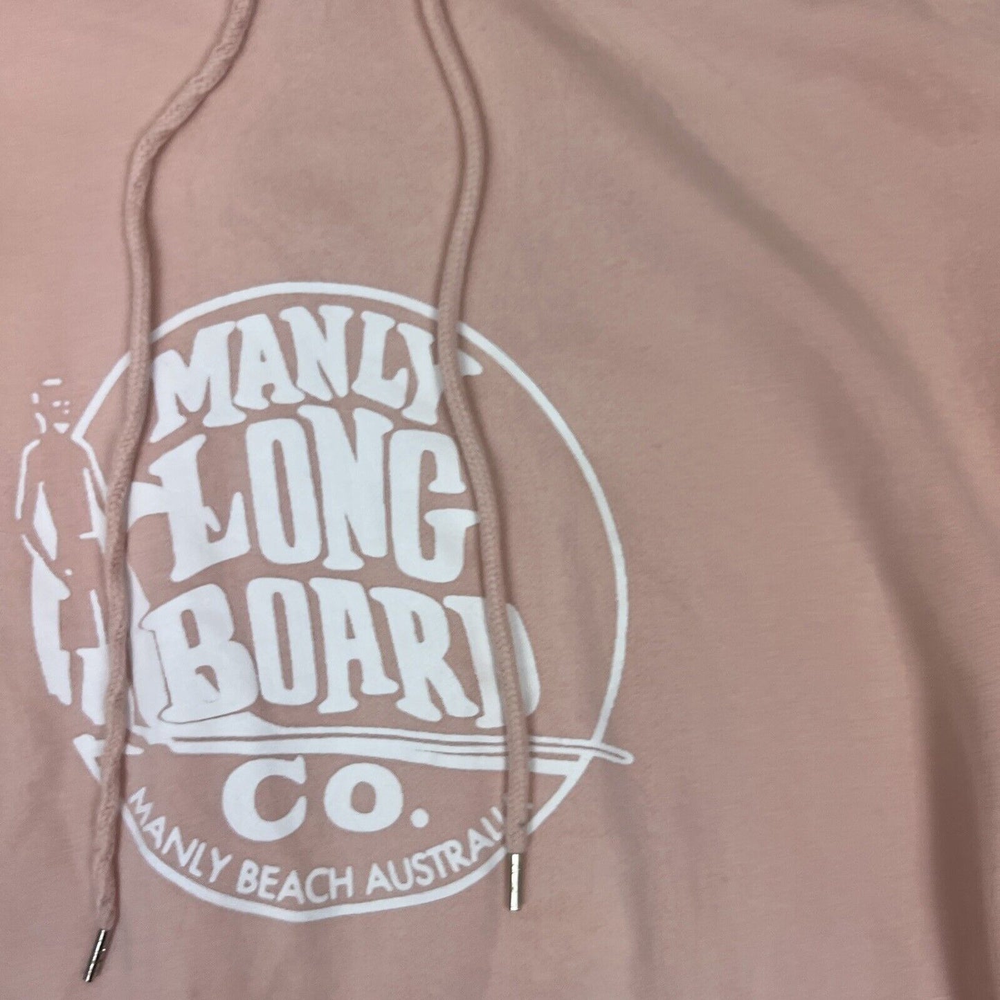 Manly Long Board Company Manly Beach Australia Womens Pink Cropped Hoodie Size M