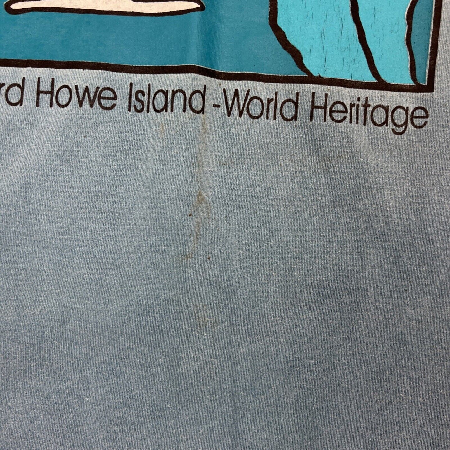 Conquered Mt Gower Lorde Howe Island Mens Blue T-shirt Size Large