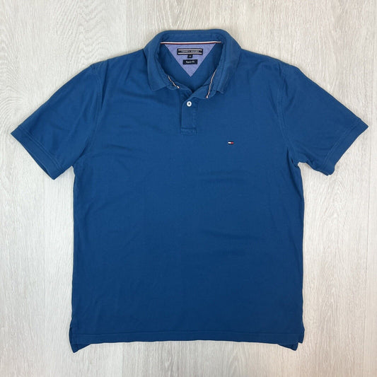 Tommy Hilfiger Mens Blue Short Sleeve Polo Shirt Size XL