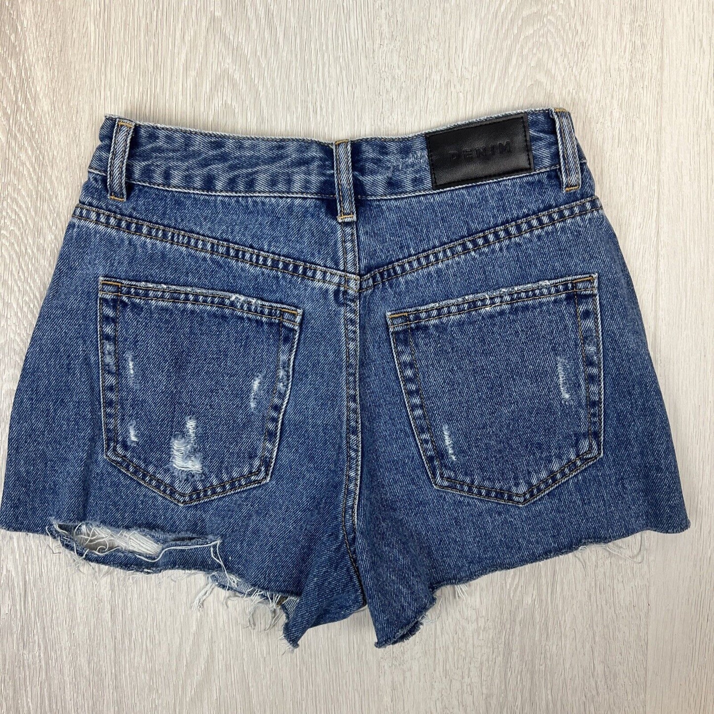 Glassons Womens Medium Wash Cut-Off Denim Shorts Size 6