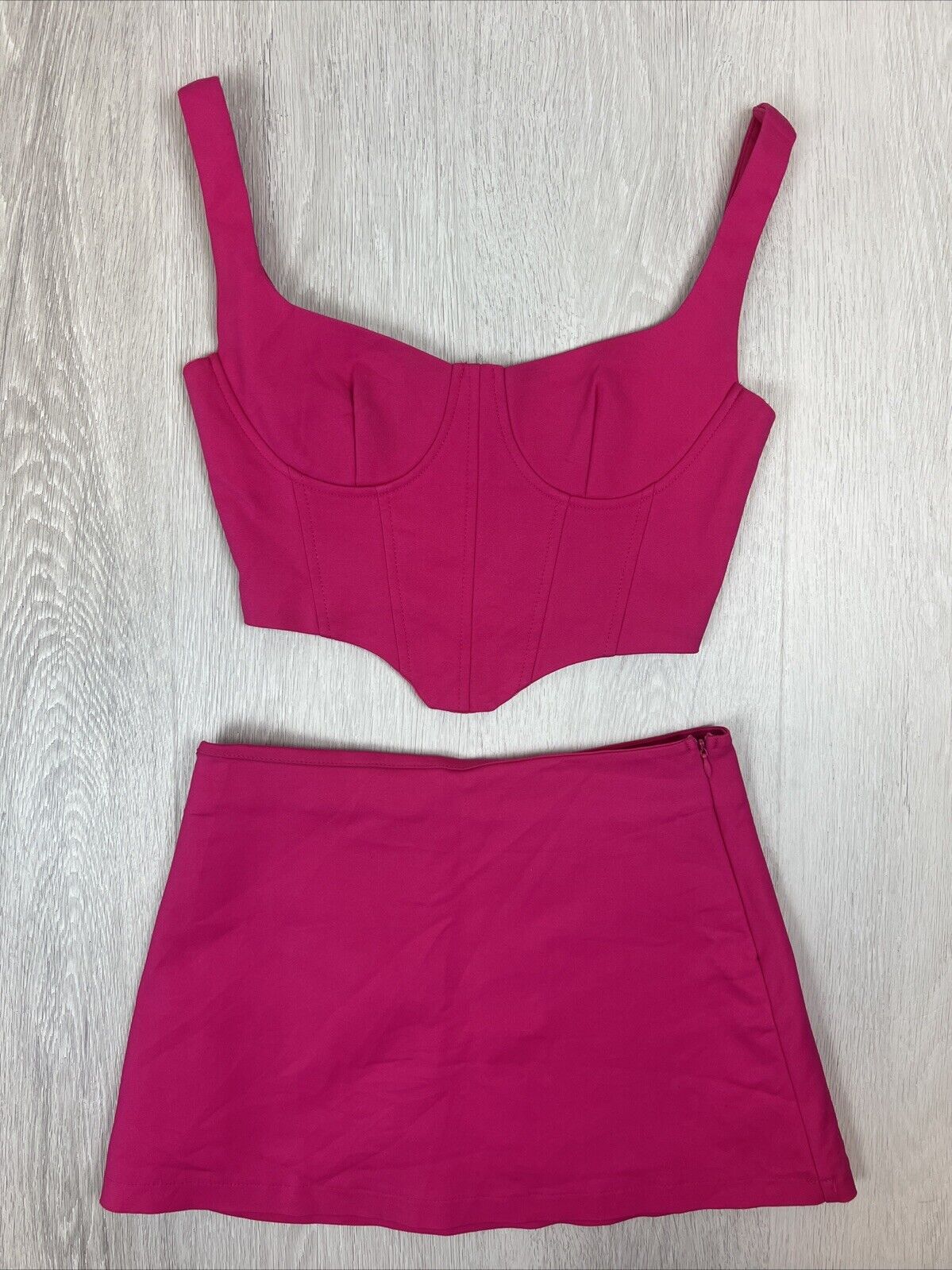 Thats So Fetch Womens Pink Mini Skirt & Tank Top Outfit Set Size 8 UK