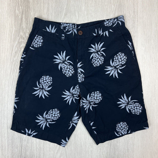 Gondwana Mens Navy Blue Pineapple Pattern Shorts Size 30