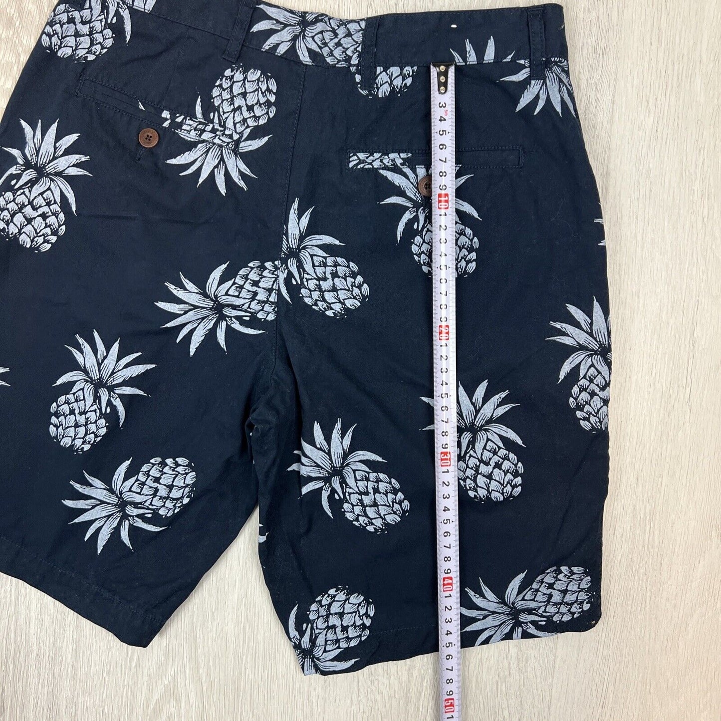 Gondwana Mens Navy Blue Pineapple Pattern Shorts Size 30