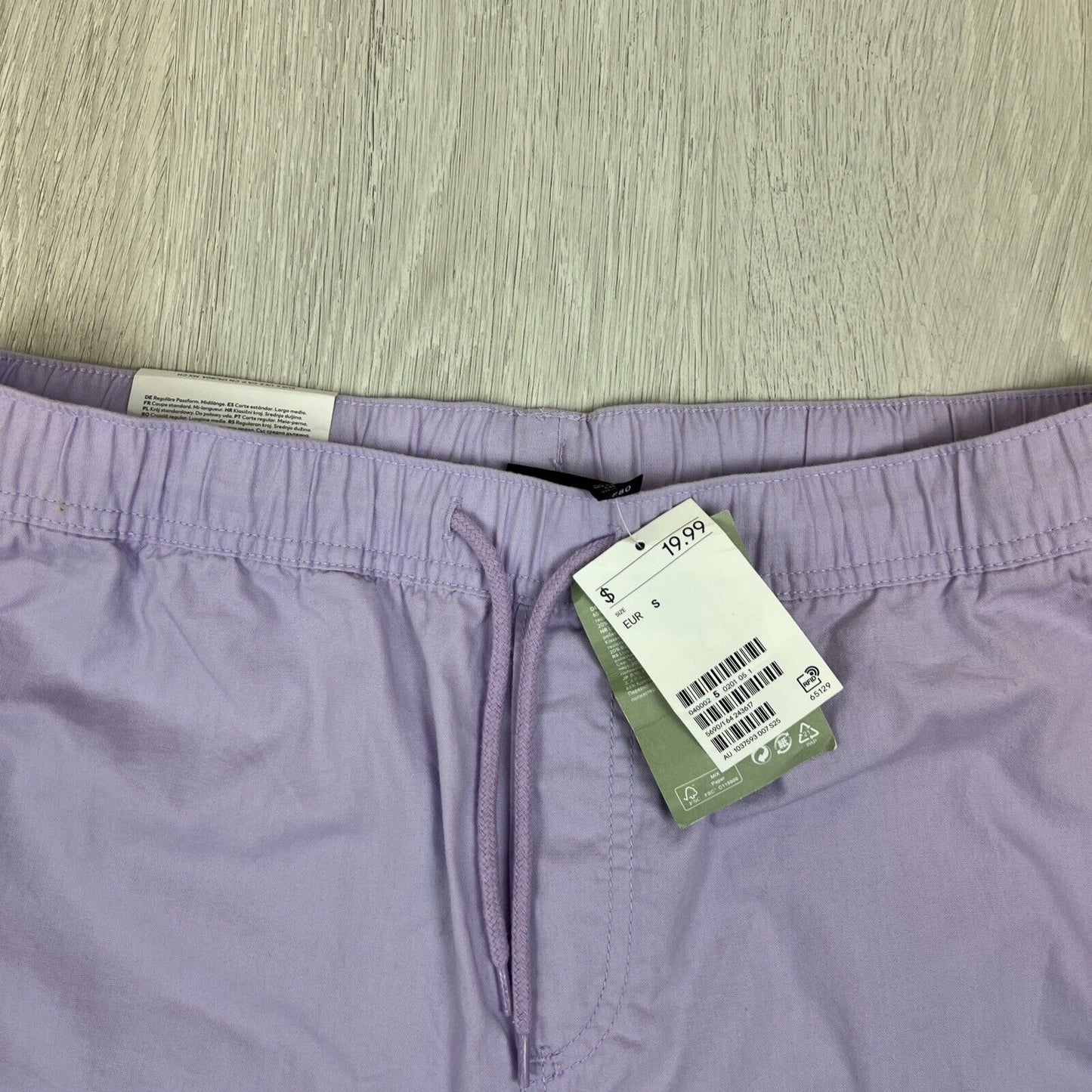 H&M Mens Regular Fit Mid Length Purple Shorts Size Small (New)