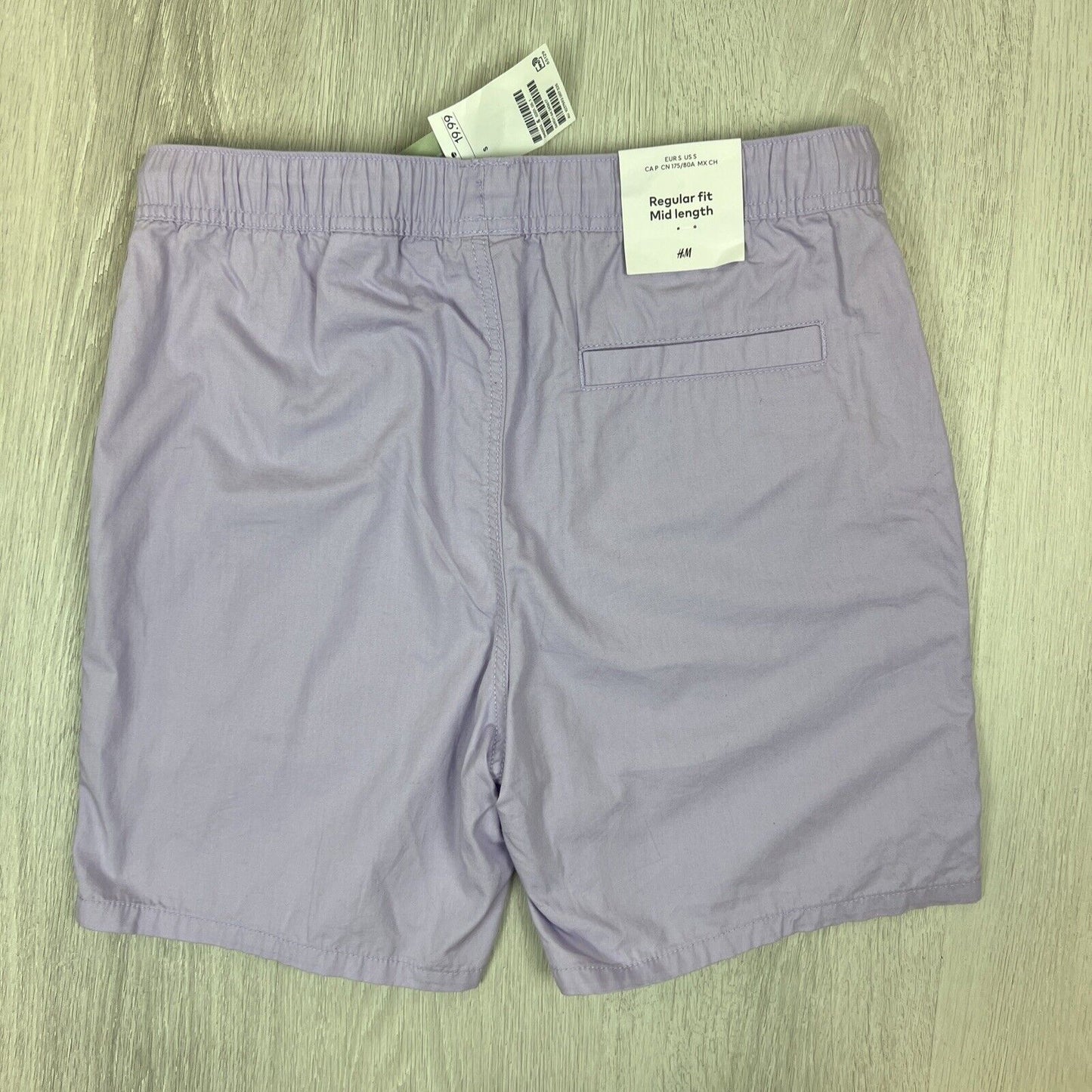 H&M Mens Regular Fit Mid Length Purple Shorts Size Small (New)