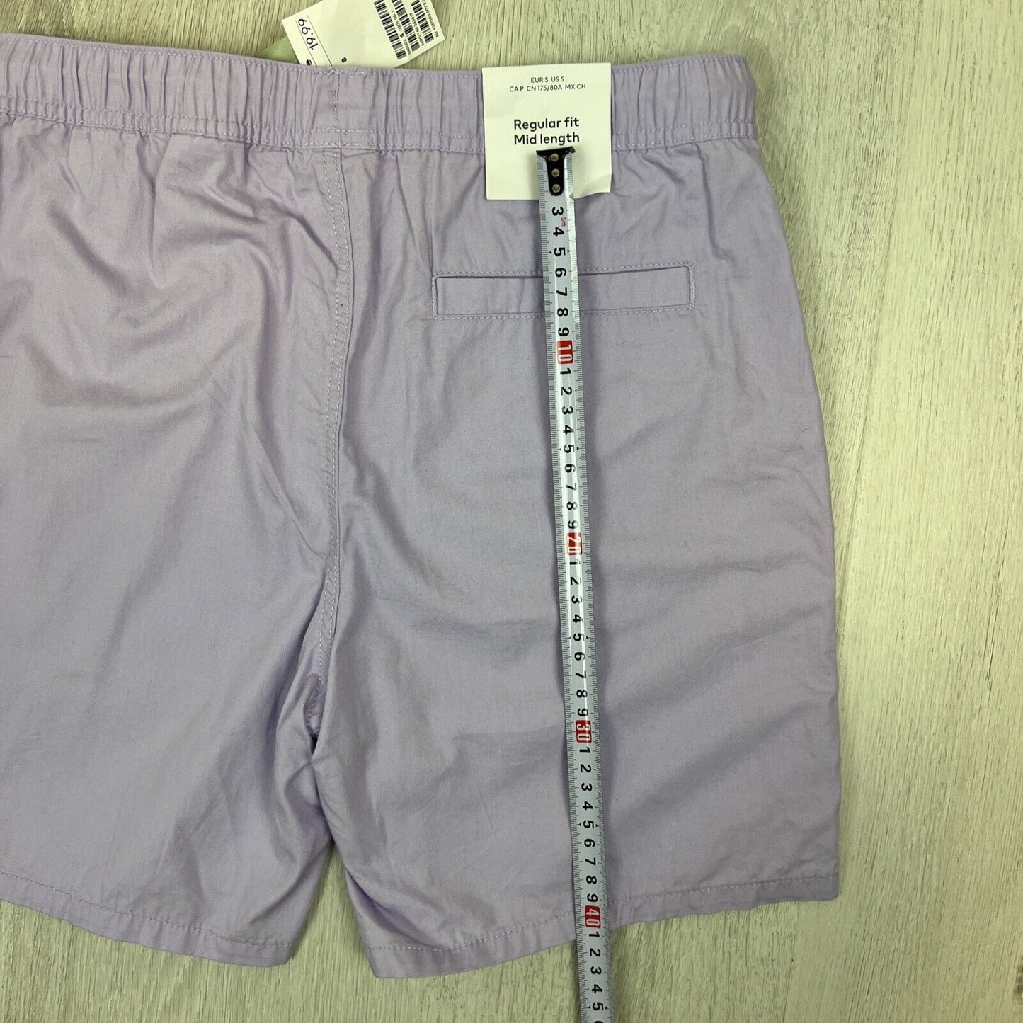 H&M Mens Regular Fit Mid Length Purple Shorts Size Small (New)