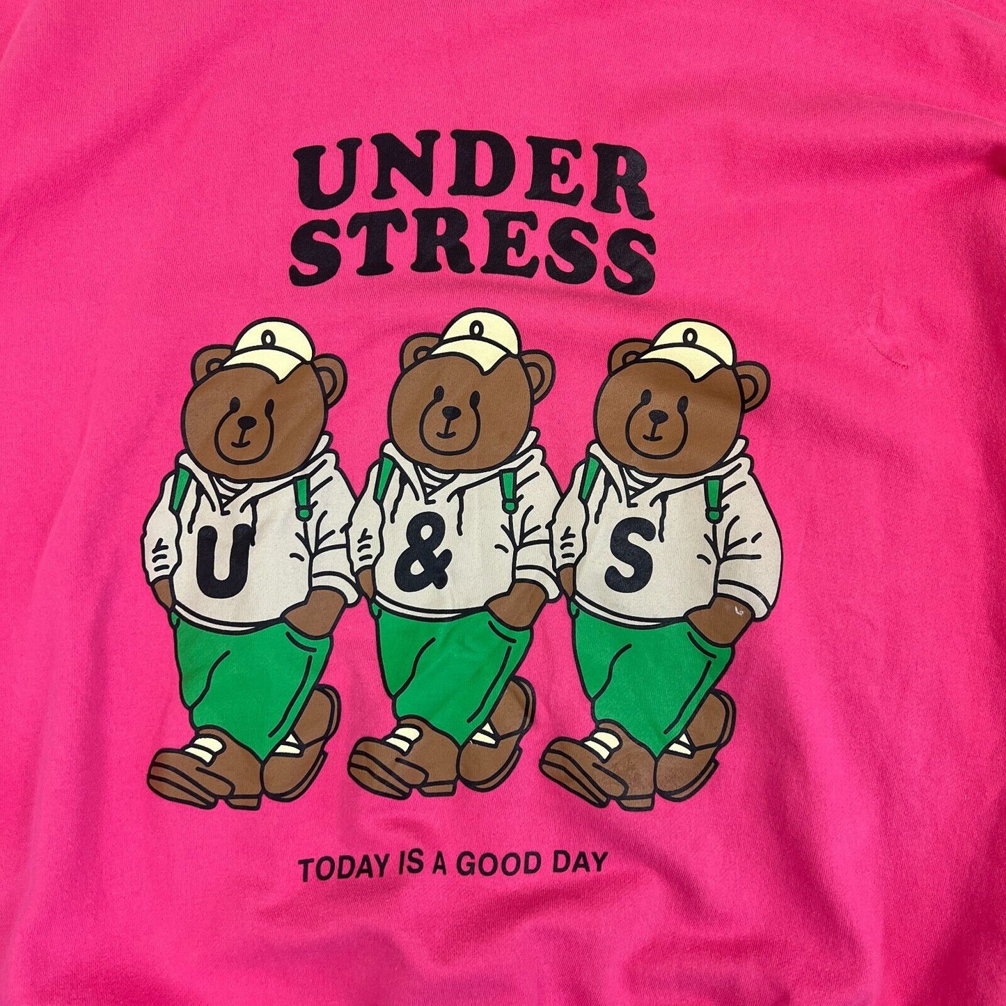 Rookie Womens Pink Bear Pullover Sweatshirt Jumper Size M Approx (rips)