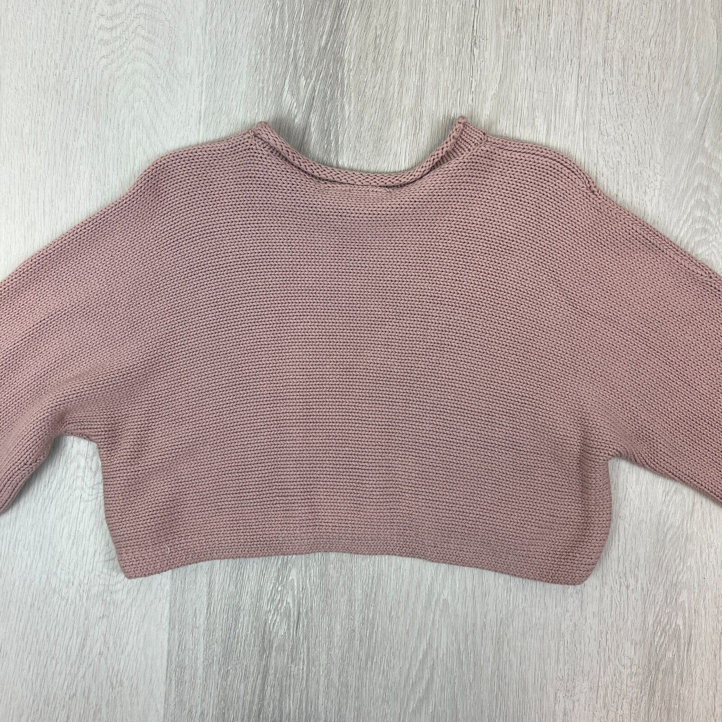 Subtitled Womens Pink Knitted Pullover Cropped Sweatshirt Jumper Size Small