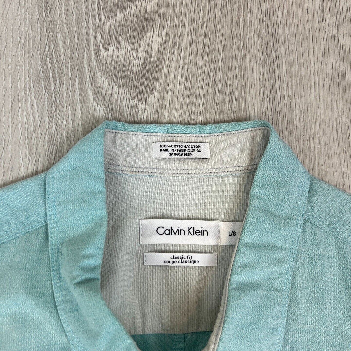 Calvin Klein Classic Fit Mens Long Sleeve Button Up Shirt Size Large