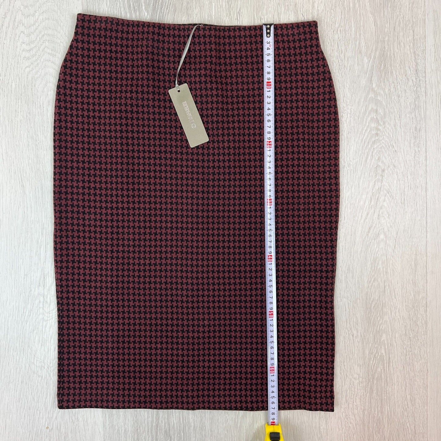 Sussan Womens Houndstooth Pattern Wool Blend Pencil Skirt Size M (NEW)