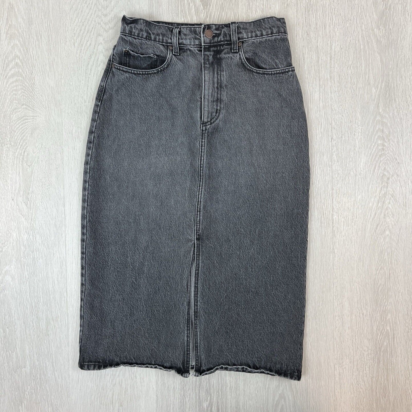 Nobody Denim Womens Super High Rise Slim Fit Stranded Denim Skirt Size 27