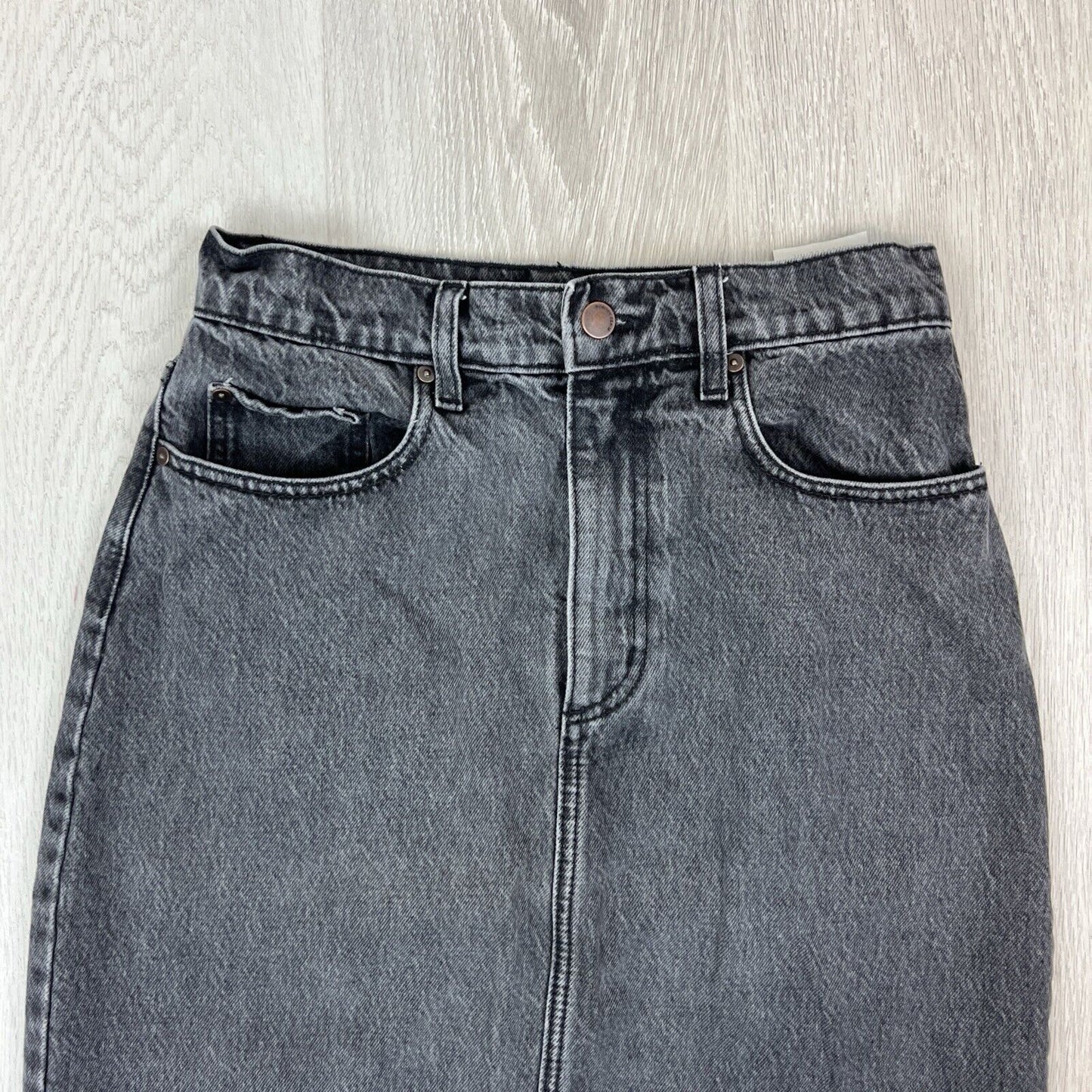 Nobody Denim Womens Super High Rise Slim Fit Stranded Denim Skirt Size 27