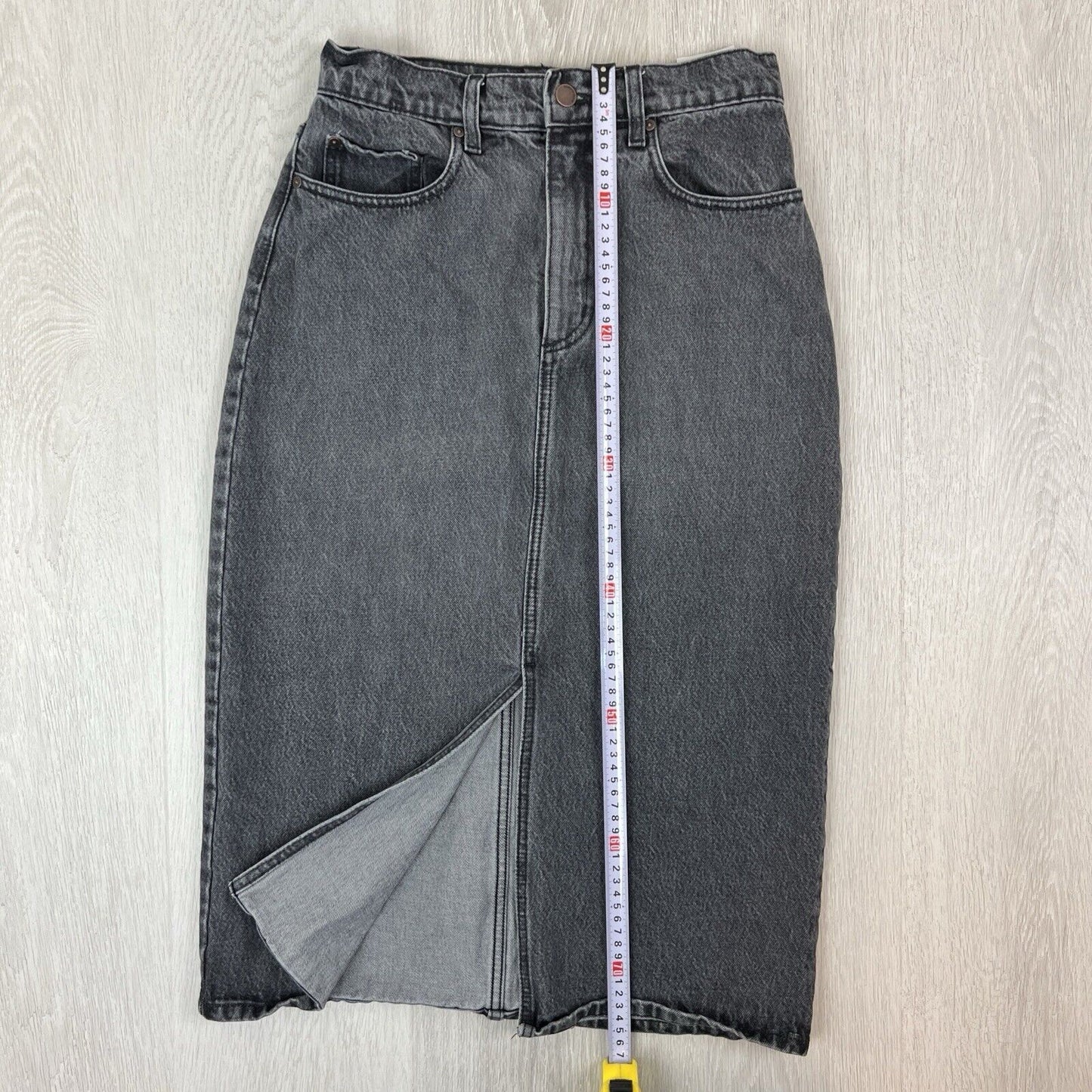 Nobody Denim Womens Super High Rise Slim Fit Stranded Denim Skirt Size 27