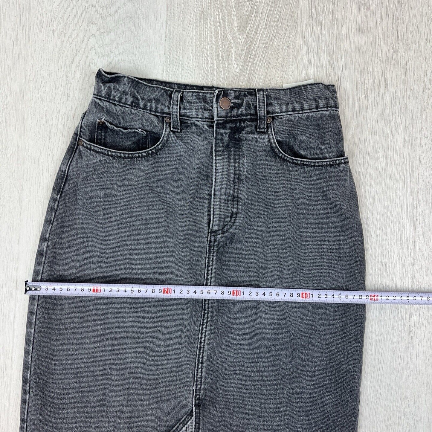 Nobody Denim Womens Super High Rise Slim Fit Stranded Denim Skirt Size 27