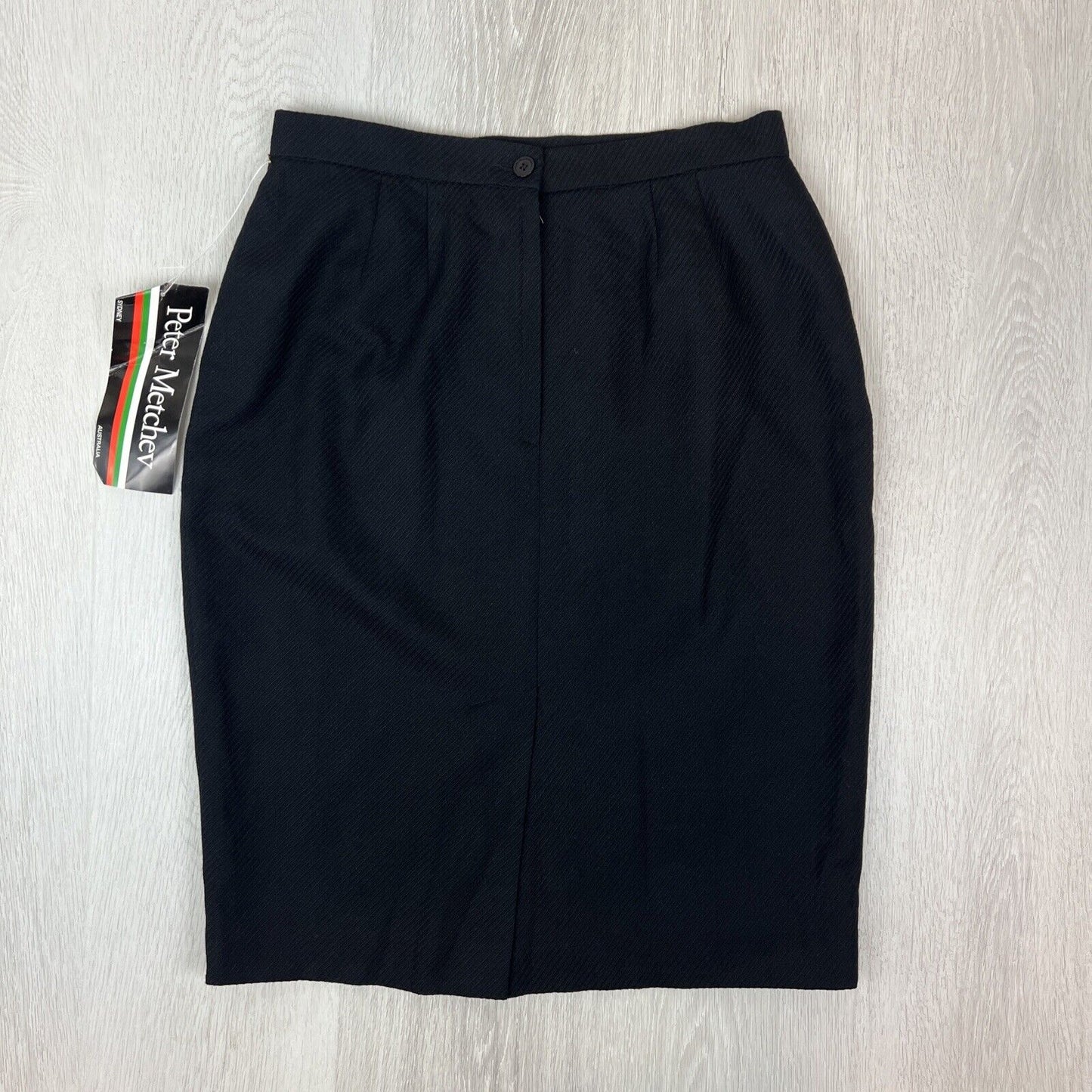 Peter Metchev Womens Wool Black Pencil Straight Skirt Size 14 (NEW)