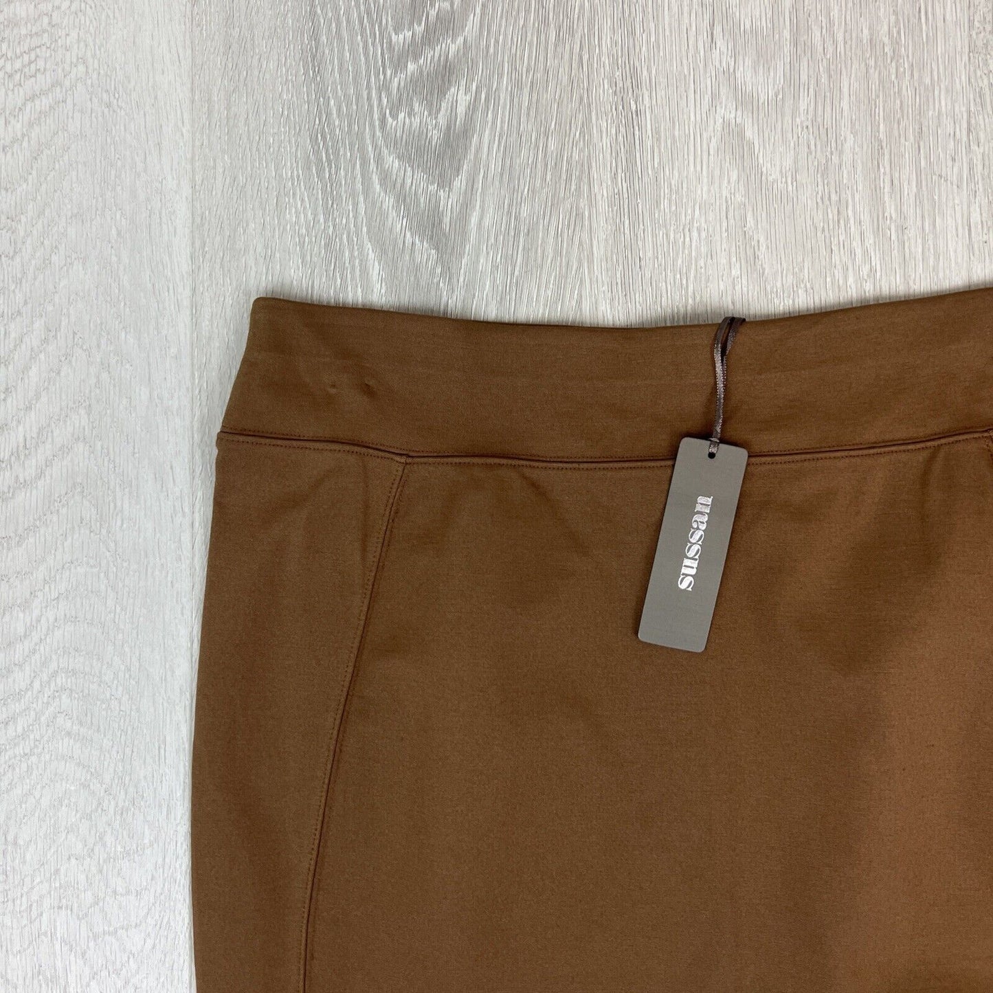 Sussan Womens Brown Nutmeg Viscose Blend Pencil Straight Skirt Size Large (NEW)