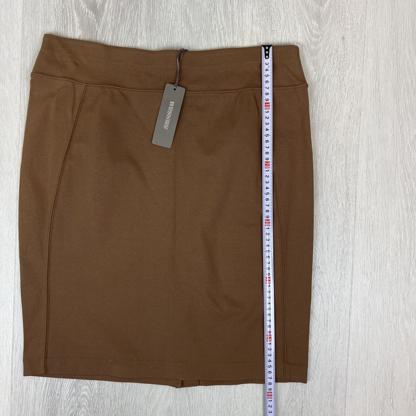 Sussan Womens Brown Nutmeg Viscose Blend Pencil Straight Skirt Size Large (NEW)