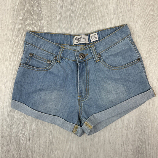 Folded & Hung Womens Medium Wash Denim Shorts Size 26