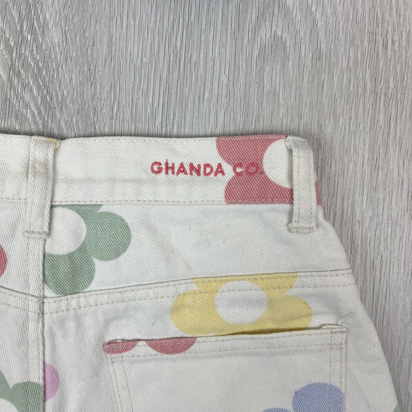 Womens Outfit Set - Ghanda Flower Denim Shorts Size XS /  Cotton On Tank Size XS