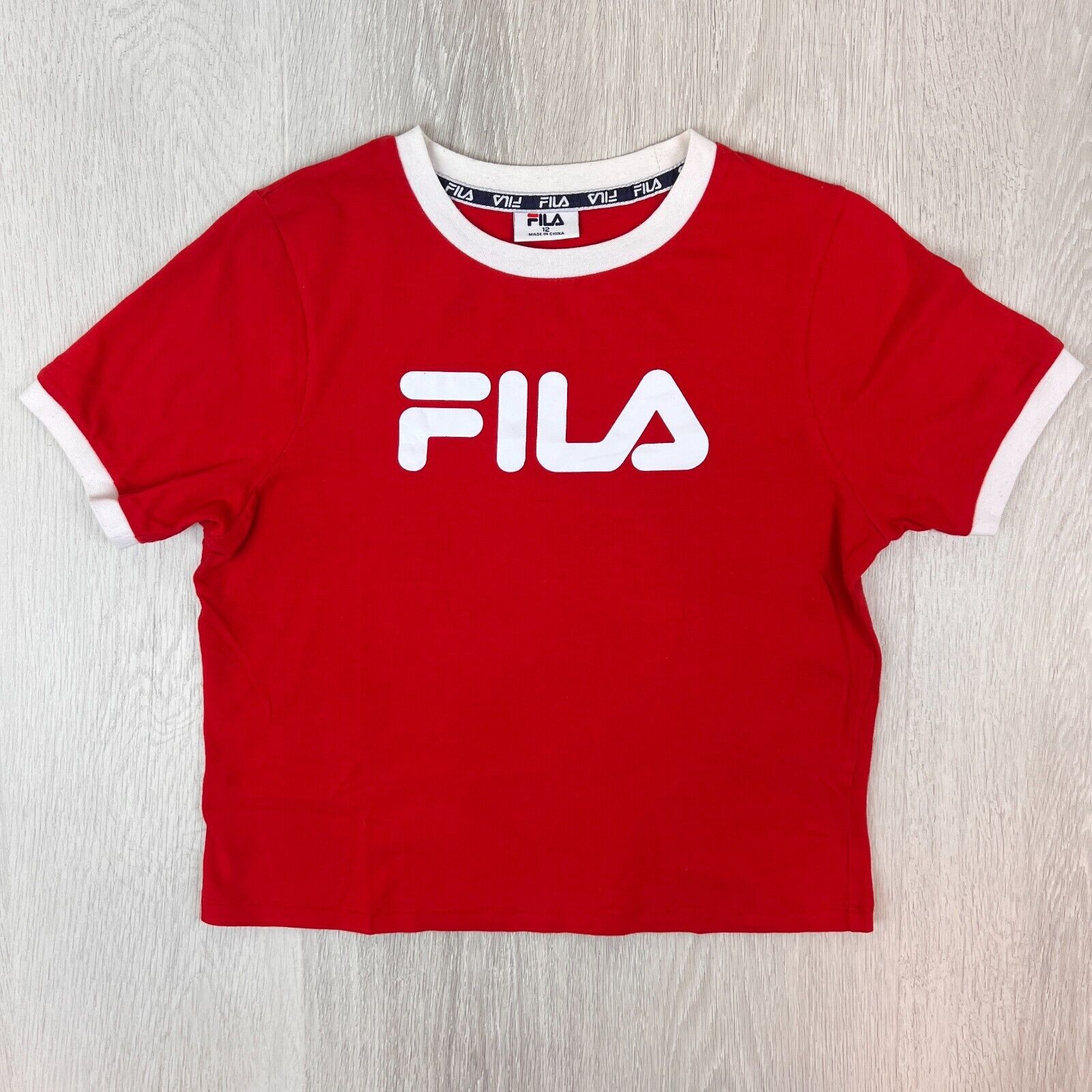 Fila shirt womens red online