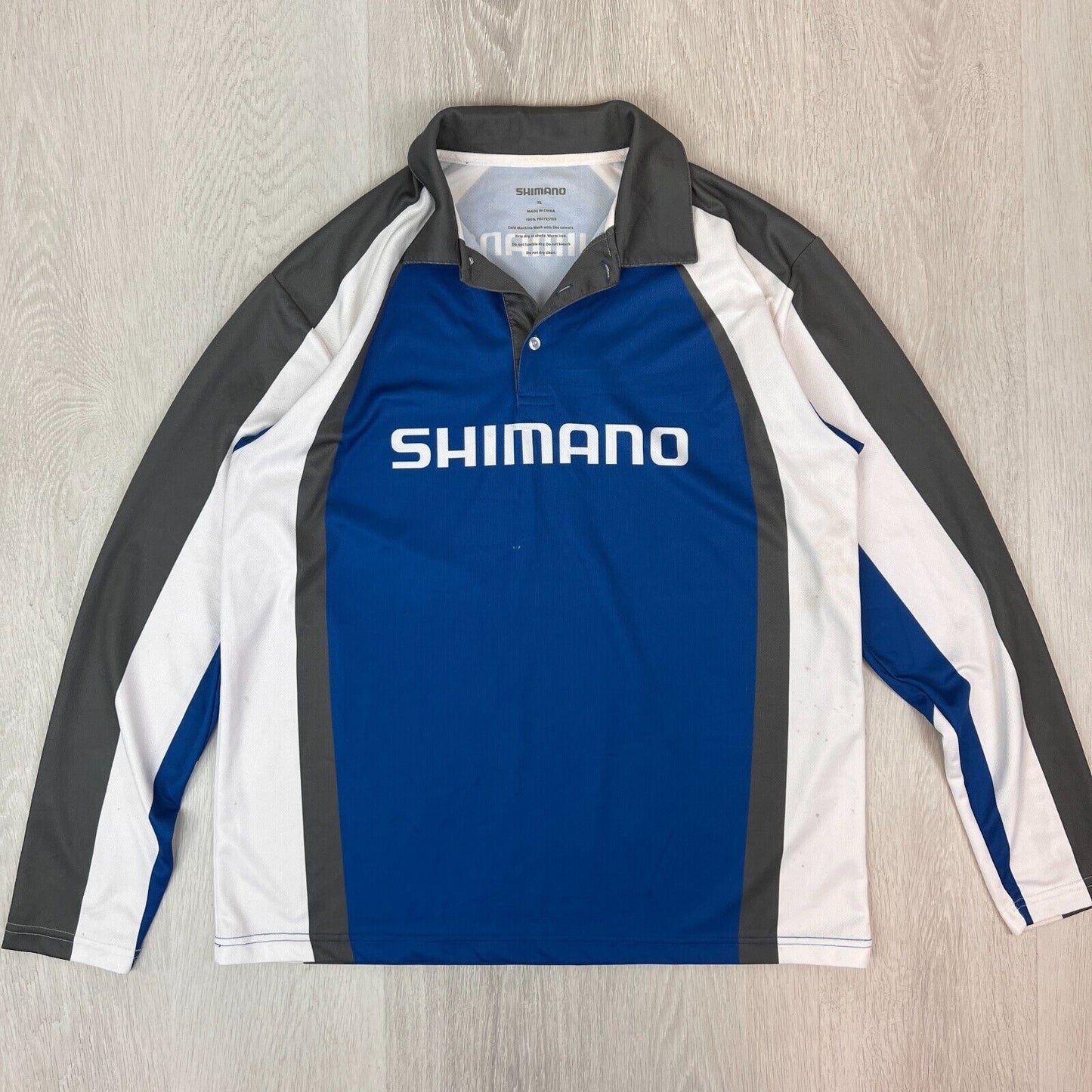 Shimano Mens Long Sleeve Fishing Polo Shirt Size XL