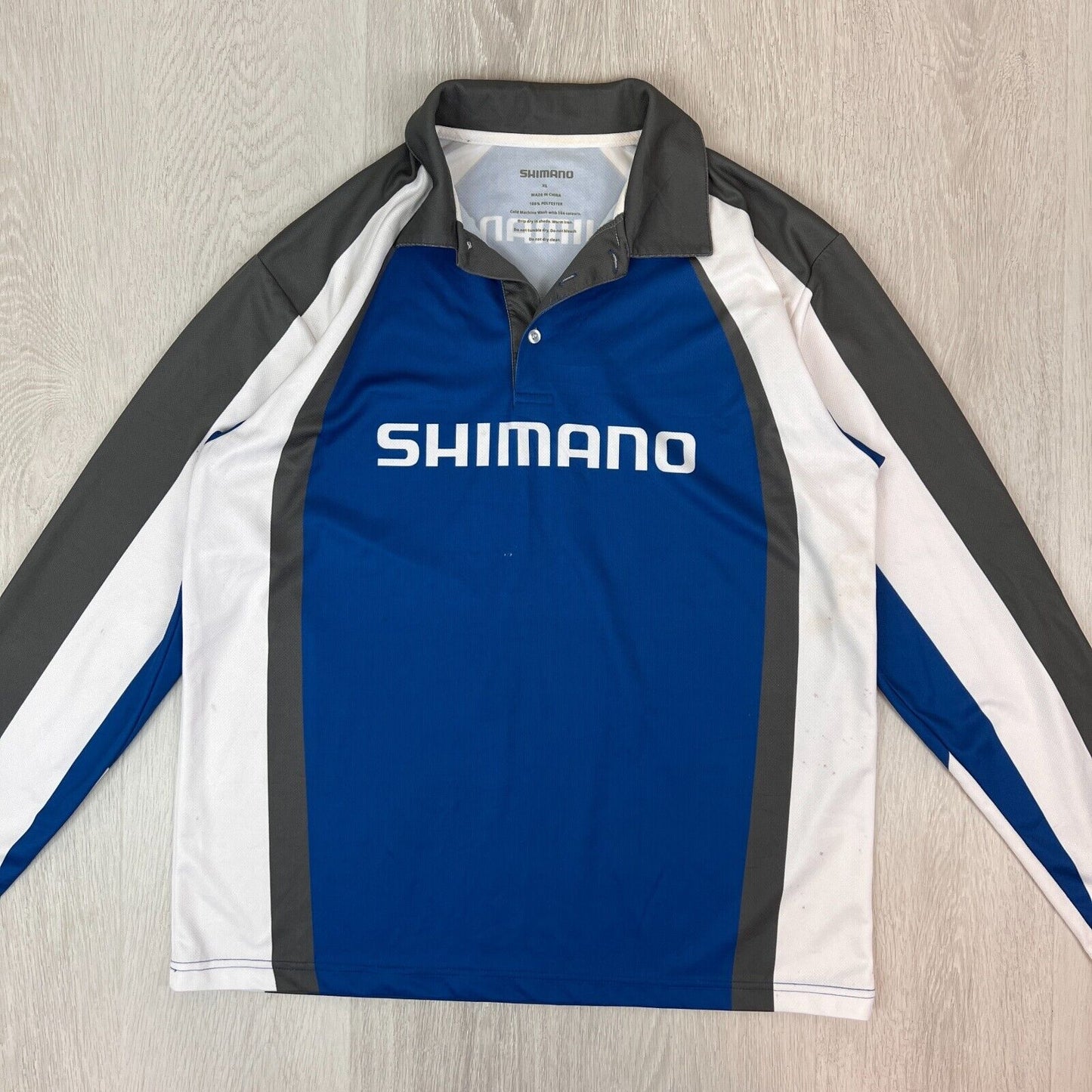 Shimano Mens Long Sleeve Fishing Polo Shirt Size XL